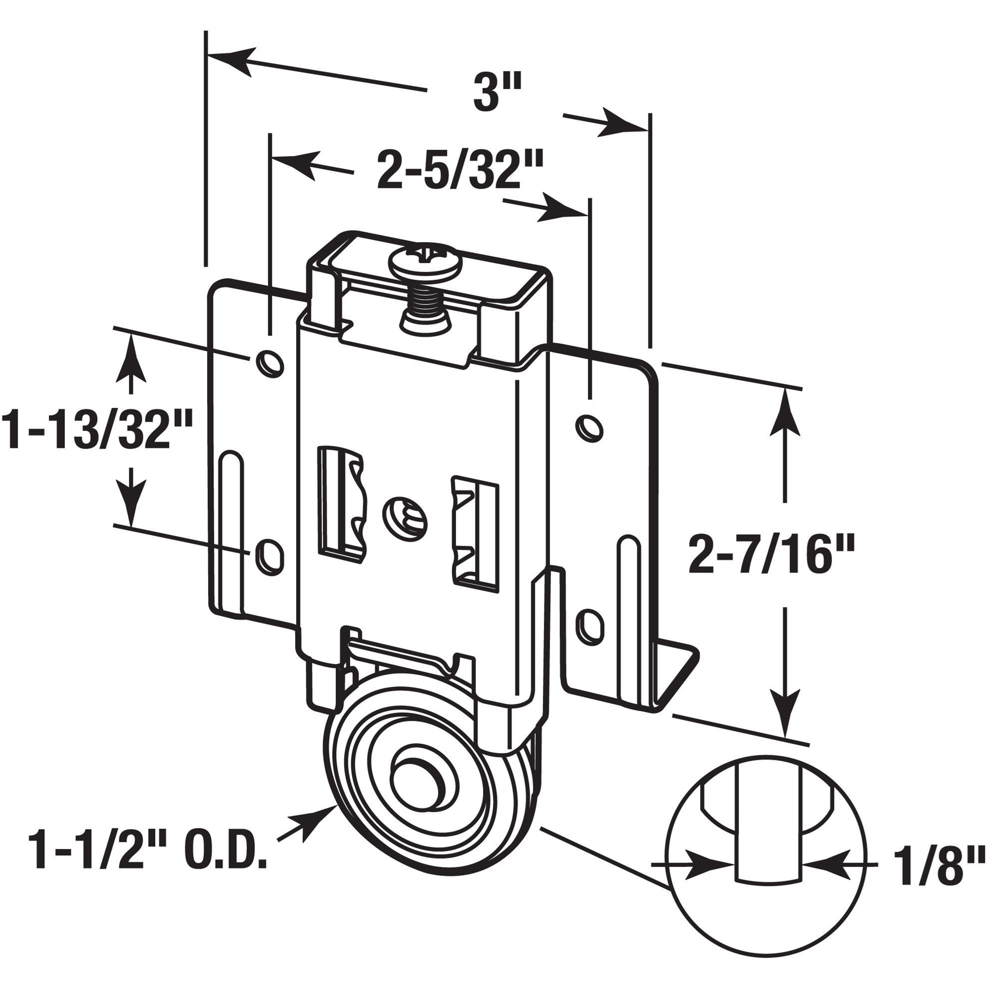 ロメロ 前金 Mirror Closet Door Roller, 1-1/2 in. Convex (Single Pack) - Prime