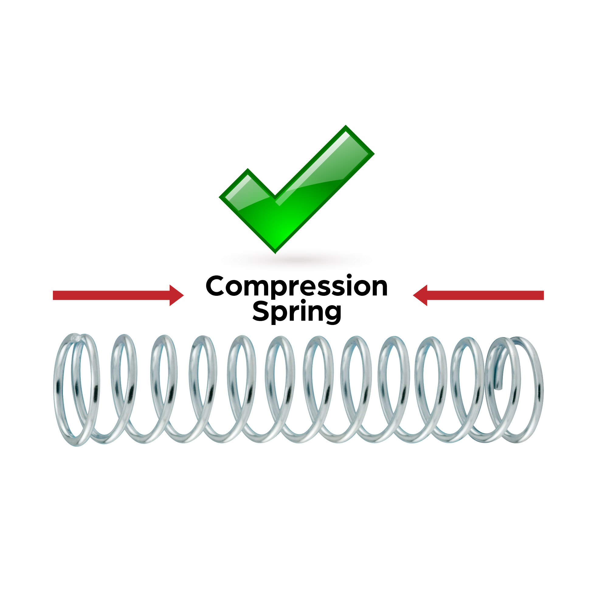 Compression Spring, Spring Steel Construction, Nickel-Plated