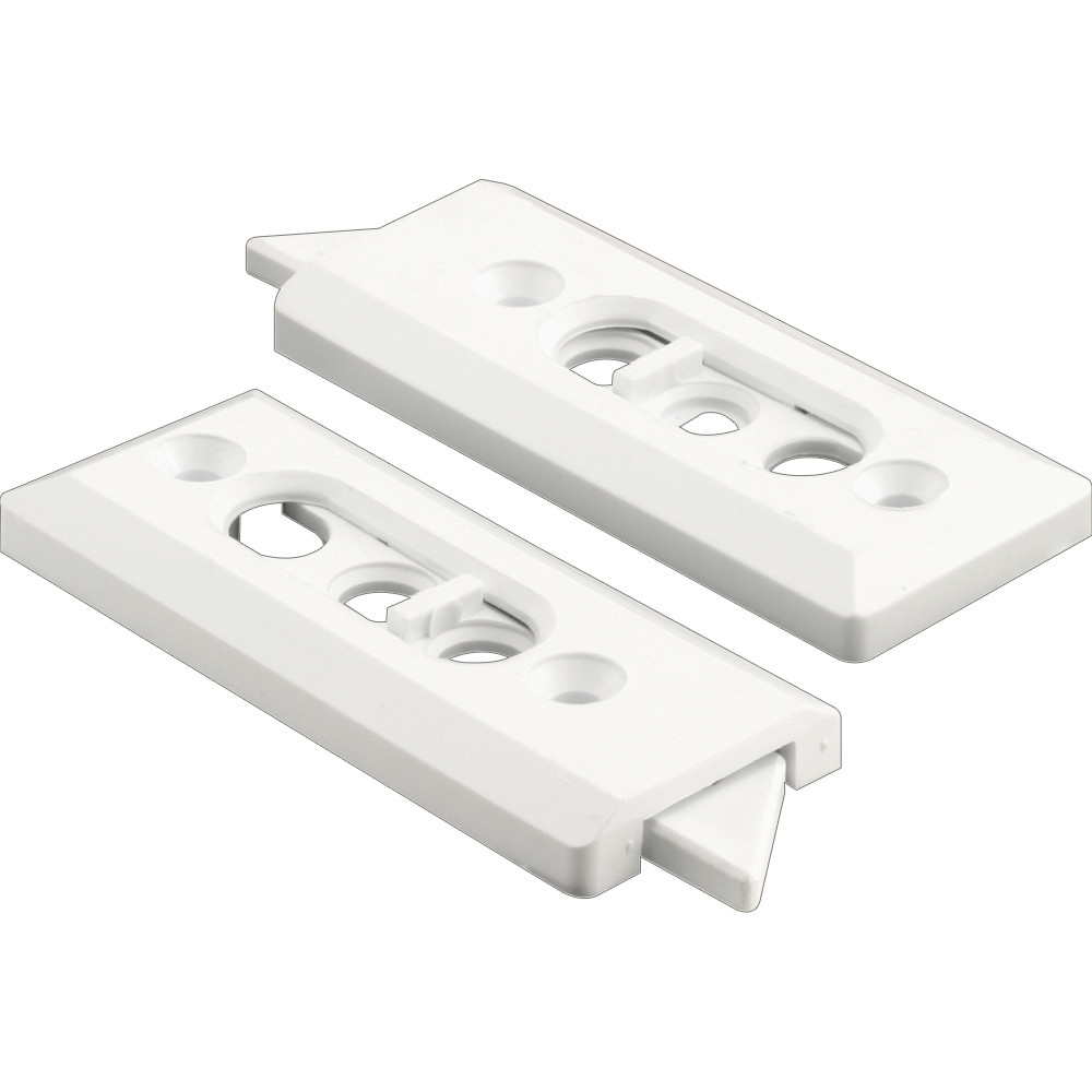 Tilt Latch Pair, White Plastic Construction, Spring-Loaded, 2-1/8 in. Hole Centers (1 Pair)