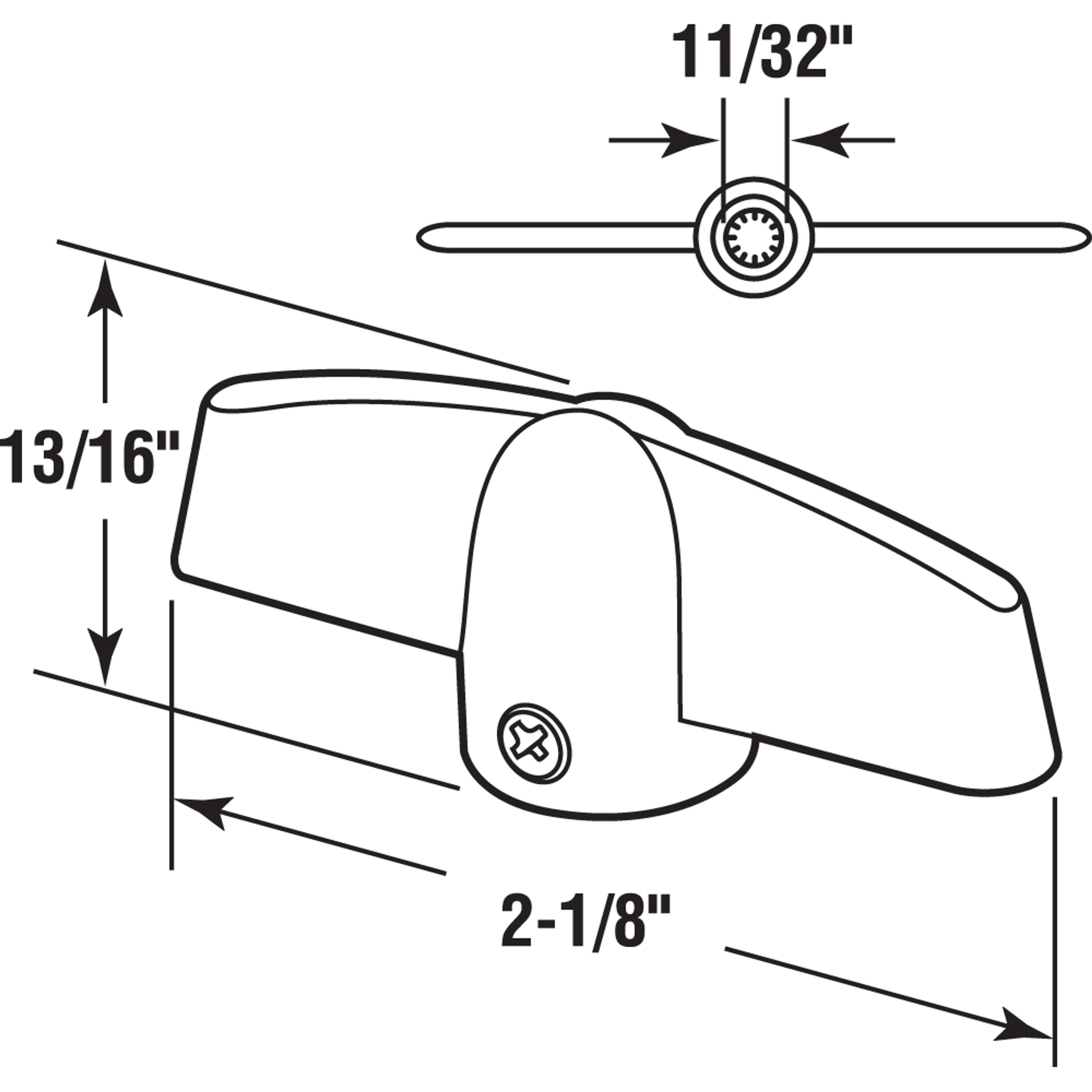 Casement Operator Tee Handle, White, 11/32 in. Bore, Fits Truth (4 Pack)