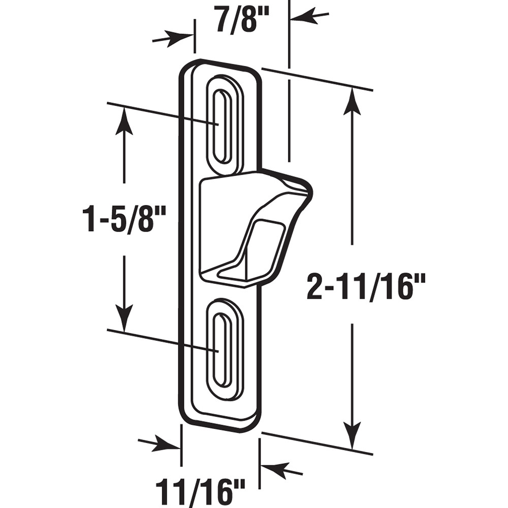 Chrome Plated Diecast, Sliding Door Keeper (Single Pack)