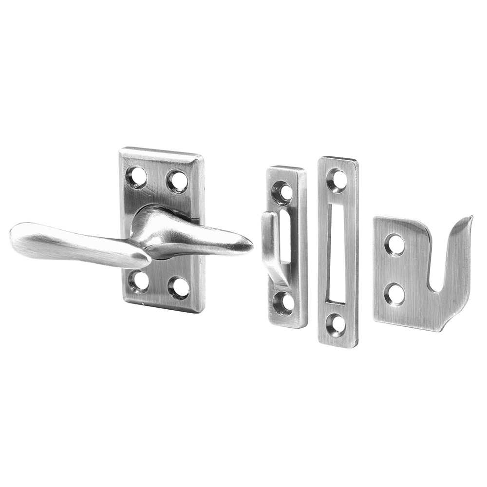Casement Lock, Satin Nickel, 3 Keepers, Screws (1 Set)