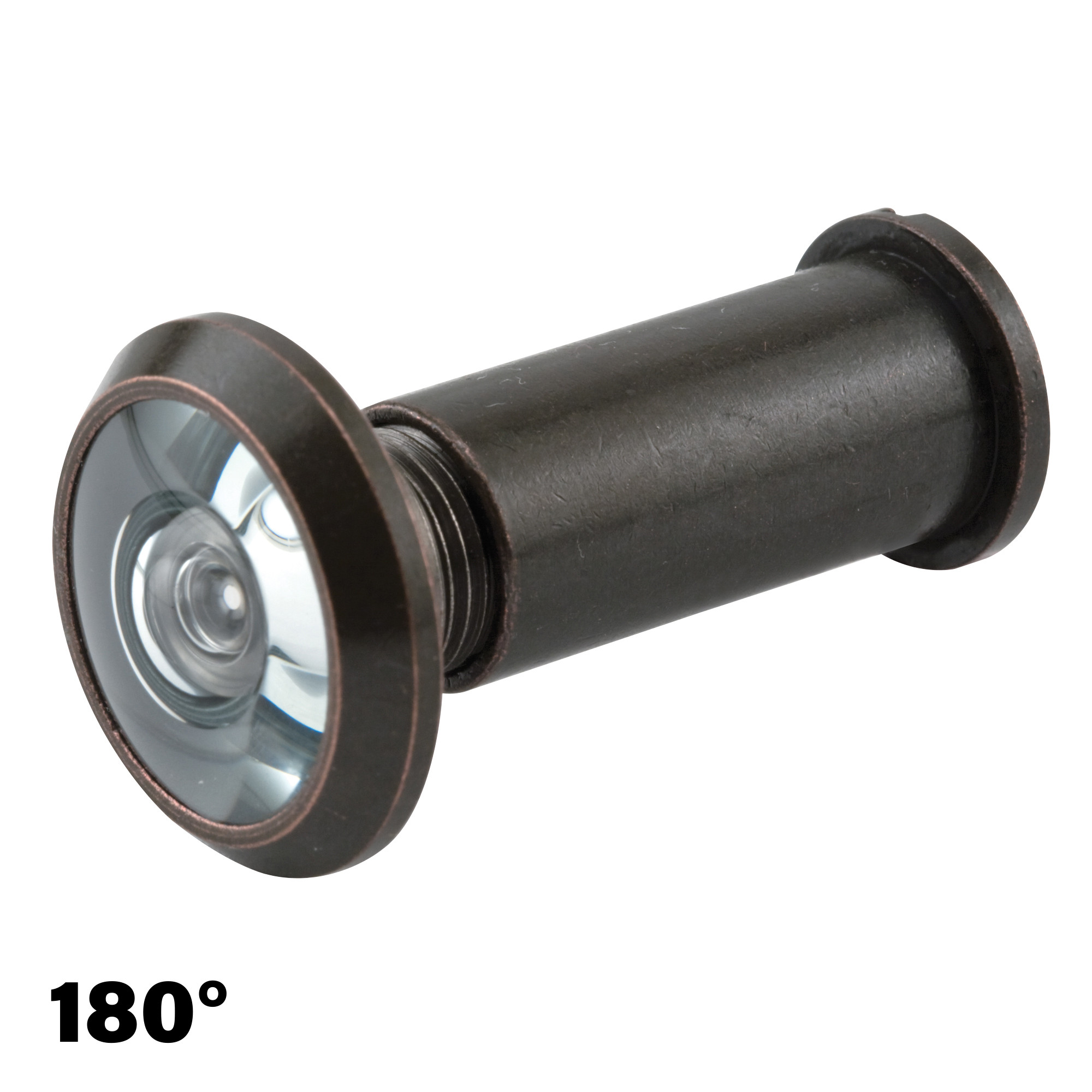 Door Viewer, 9/16 in. x 180 Degree, Solid Brass Housing, Glass