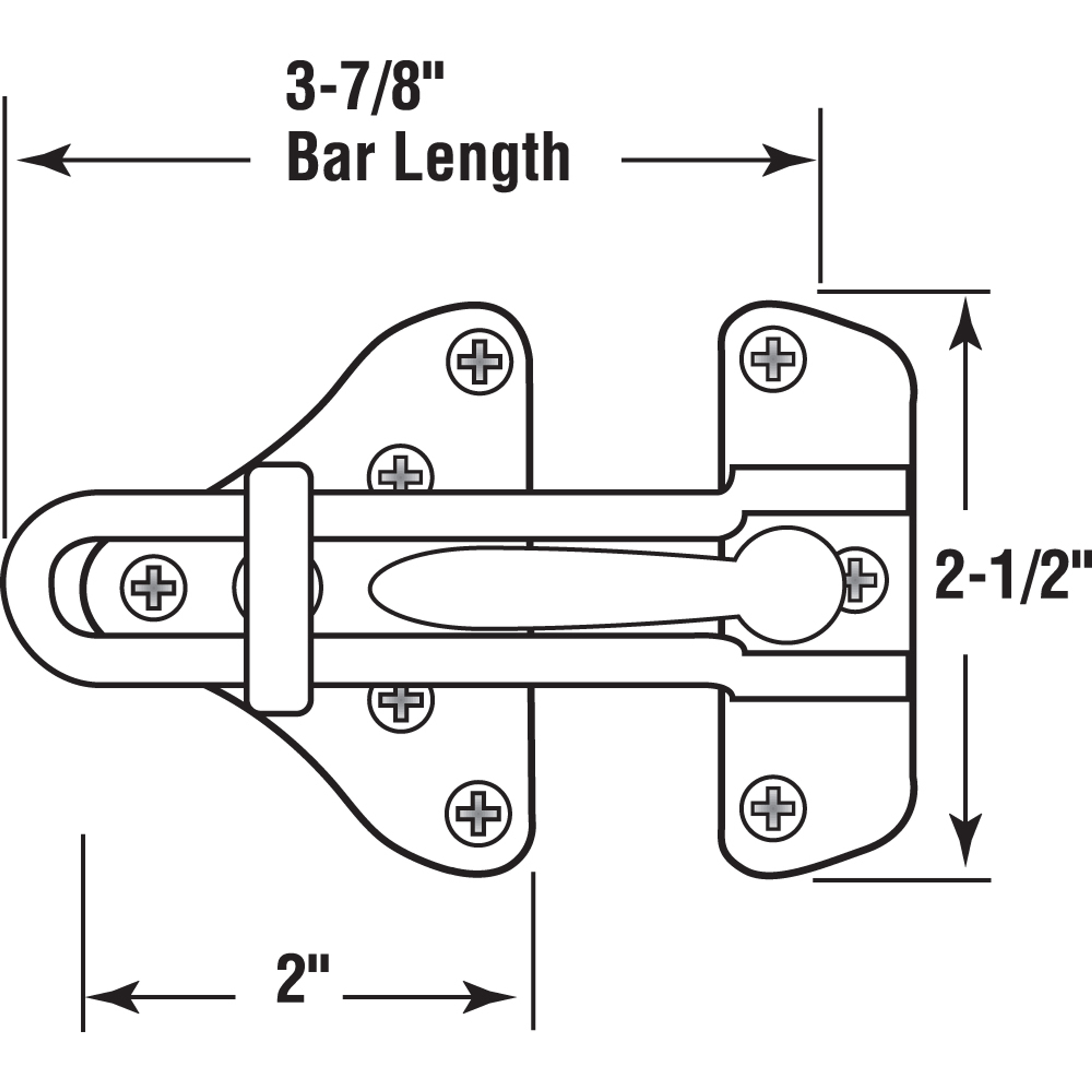 Hinged Bar Lock, 3-7/8 in., High Security Door Guard, Diecast Zinc, Classic Bronze Plated Finish (Single Pack)