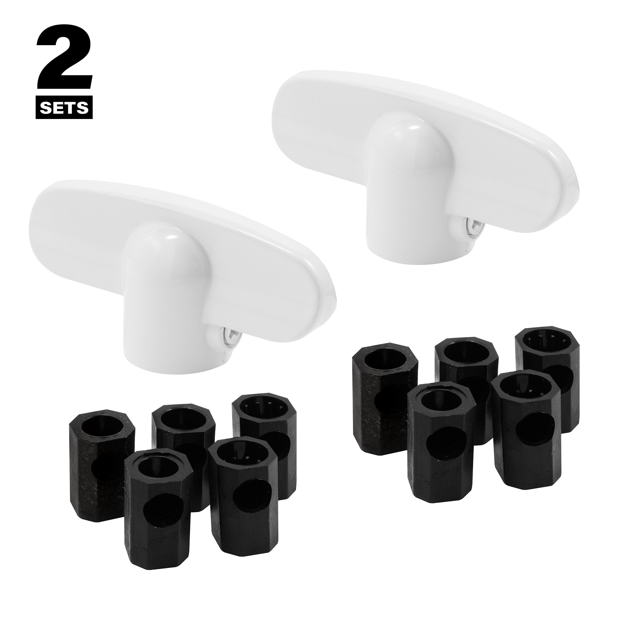 A17！ Universal, White Tee-Crank Casement Window Handle (2 Pack) - Prime