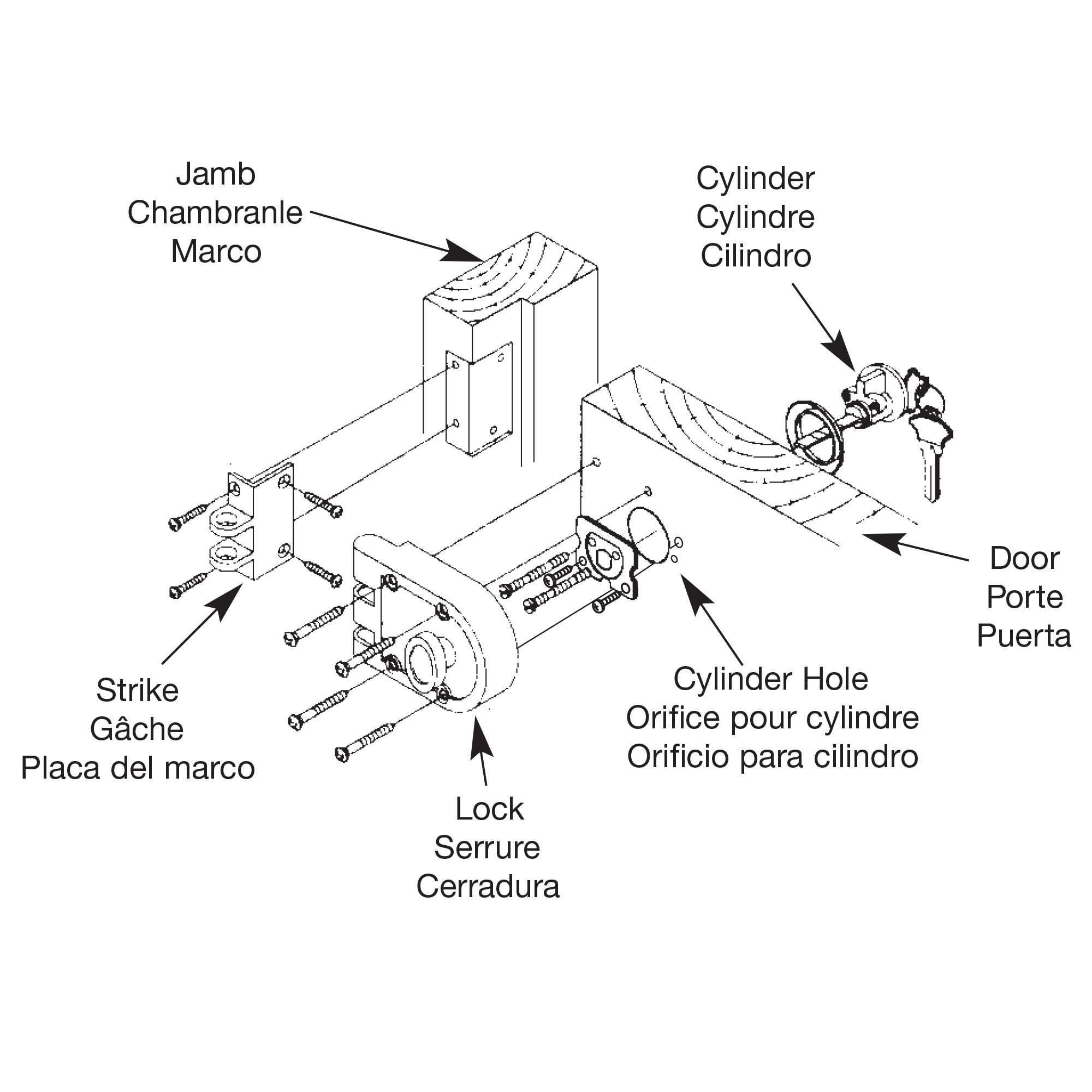 Solid Bronze Deadlock, 666/667, Single Cylinder, Angle and Flat