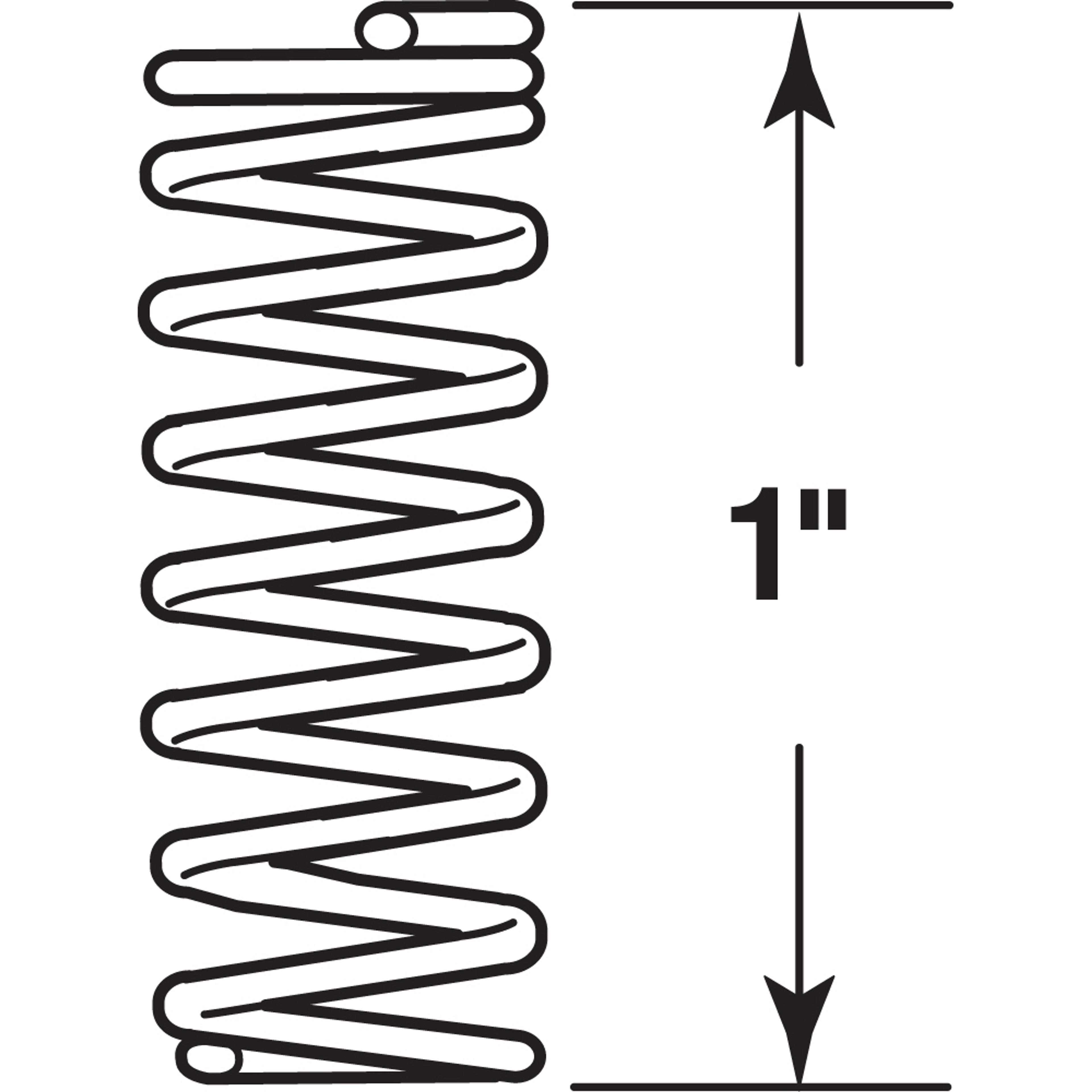 Compression Spring, 1/4 inch x 1 inch x .35 Wire Diameter, Spring Steel, Pack of 6