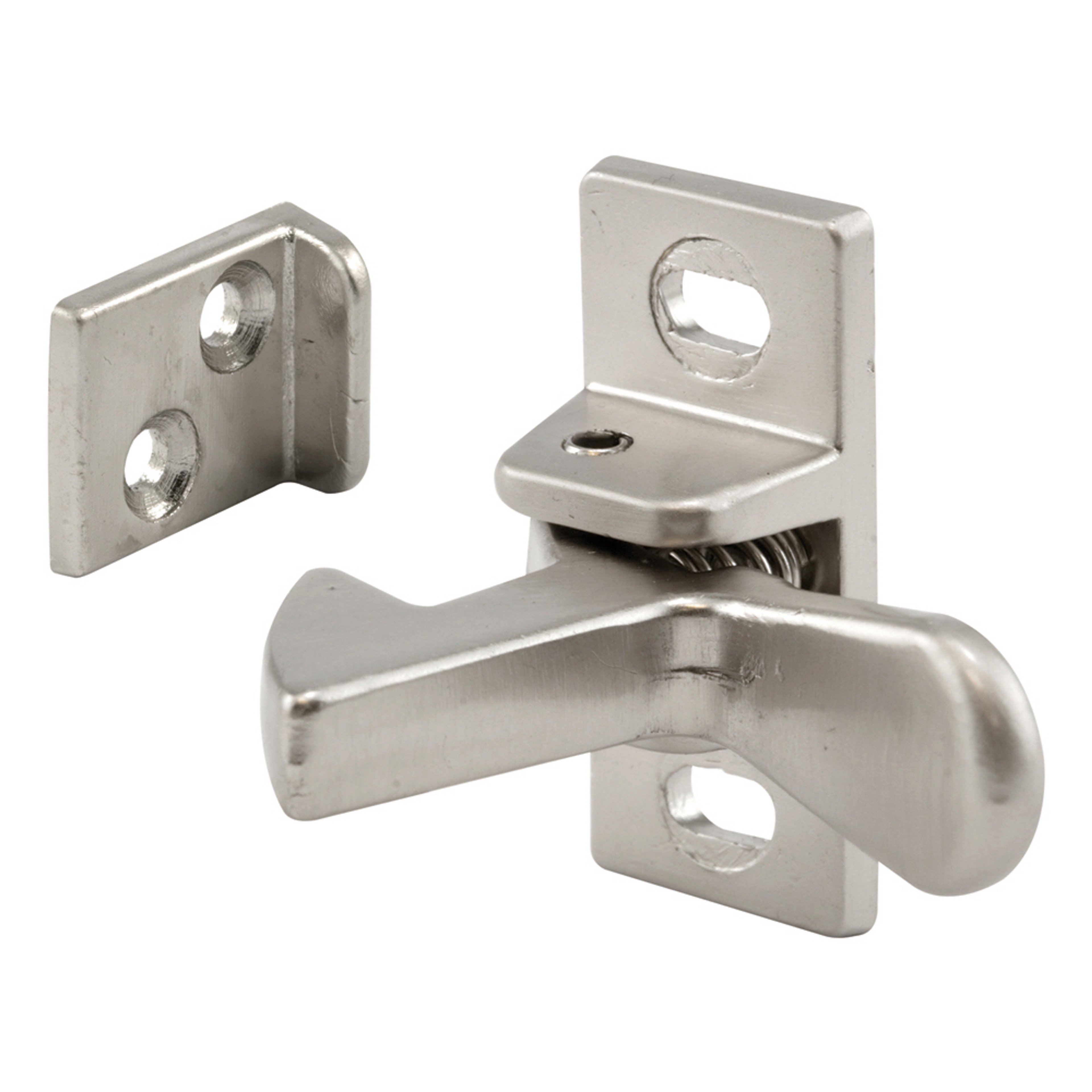 Cabinet Door Elbow Catch, Cast Aluminum, Satin Nickel (Single Pack)
