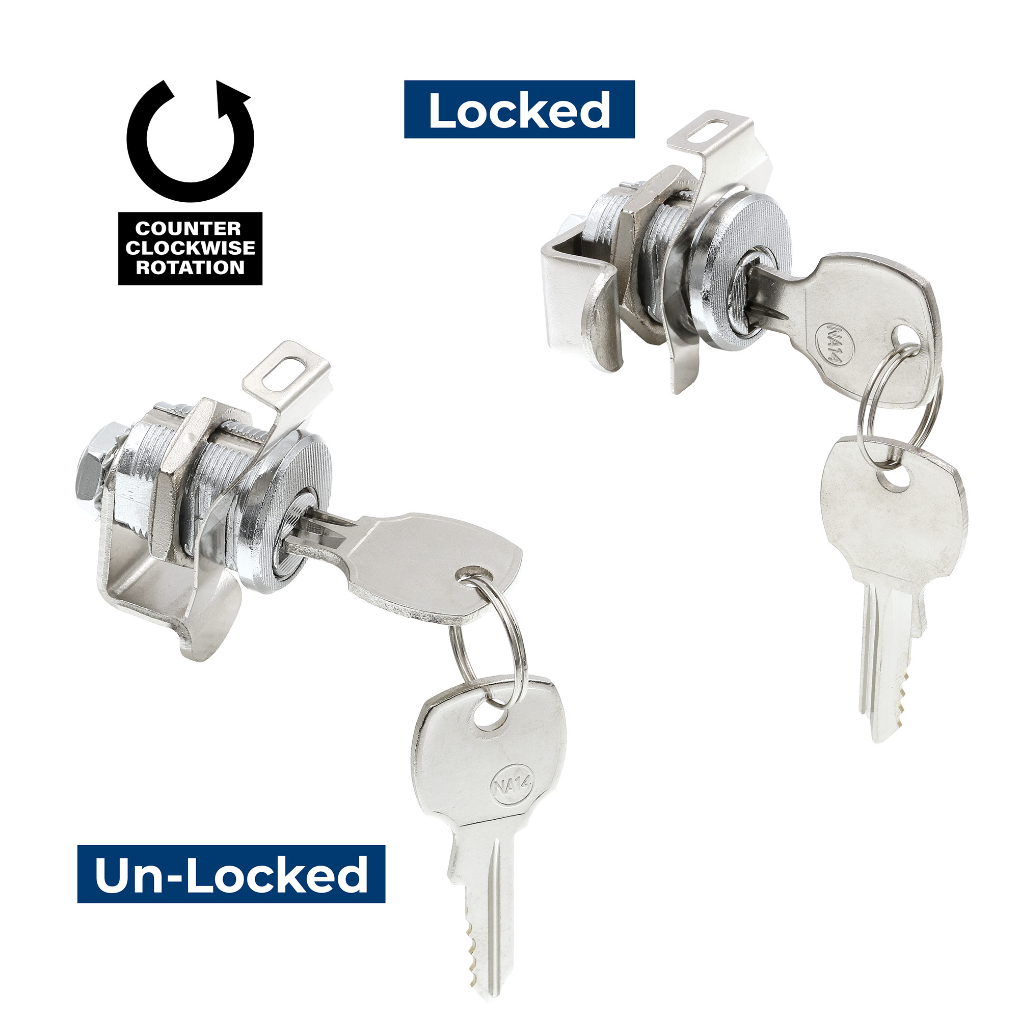 Satin Nickel 5-Cam Threaded Mailbox Lock - Prime-Line Parts