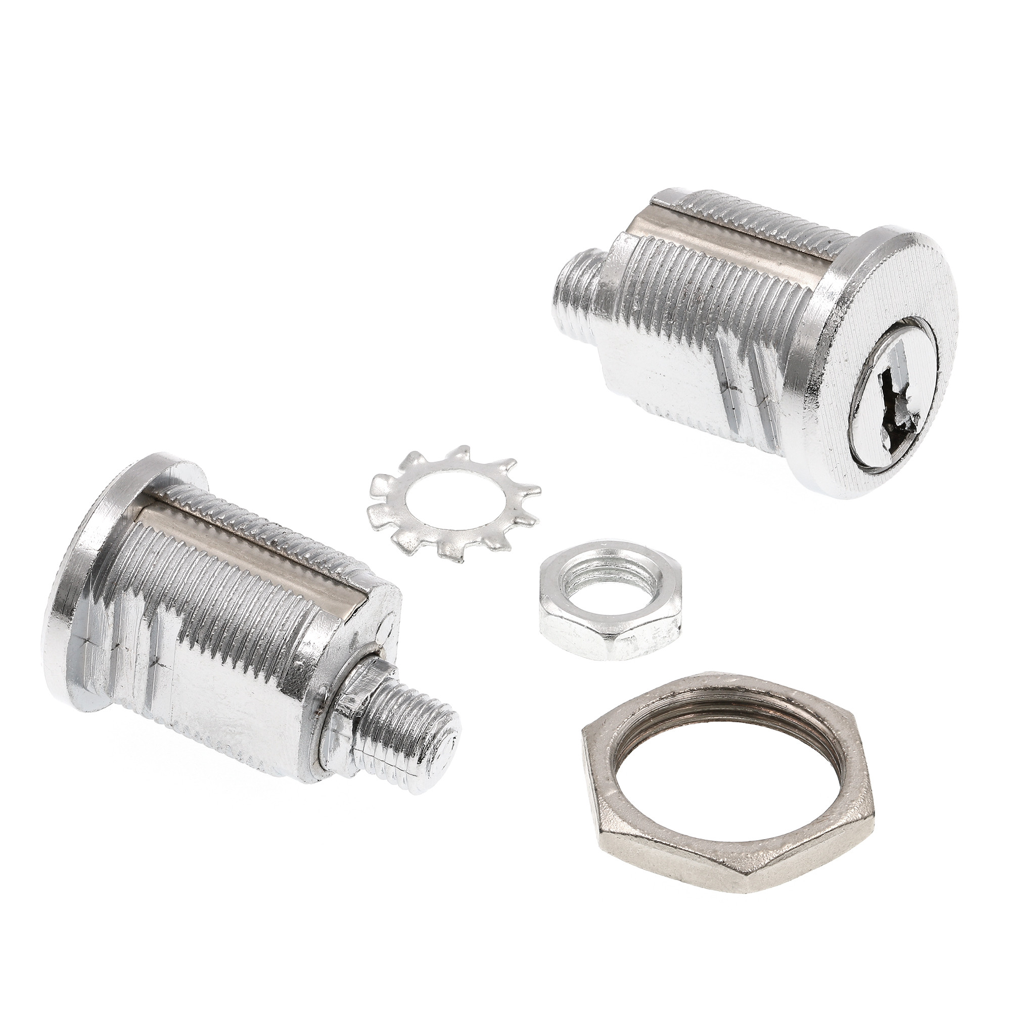 Satin Nickel 5-Cam Threaded Mailbox Lock - Prime-Line Parts