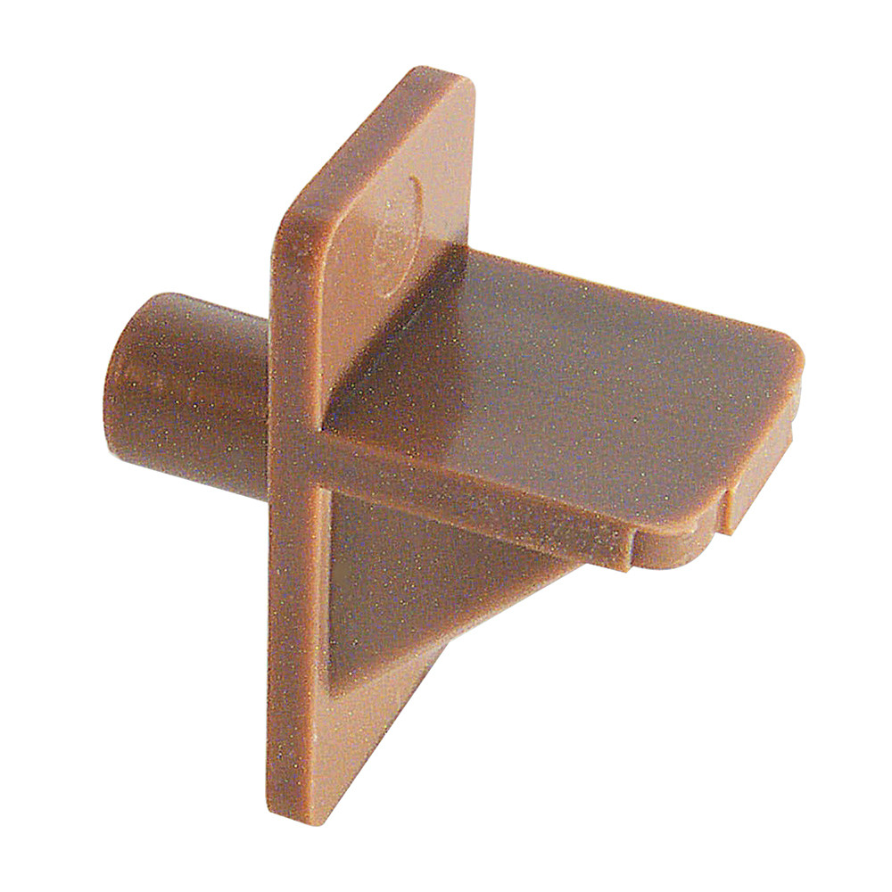 Shelf Support Pegs, 5 mm. Diameter, Plastic, Brown (12 Pack)