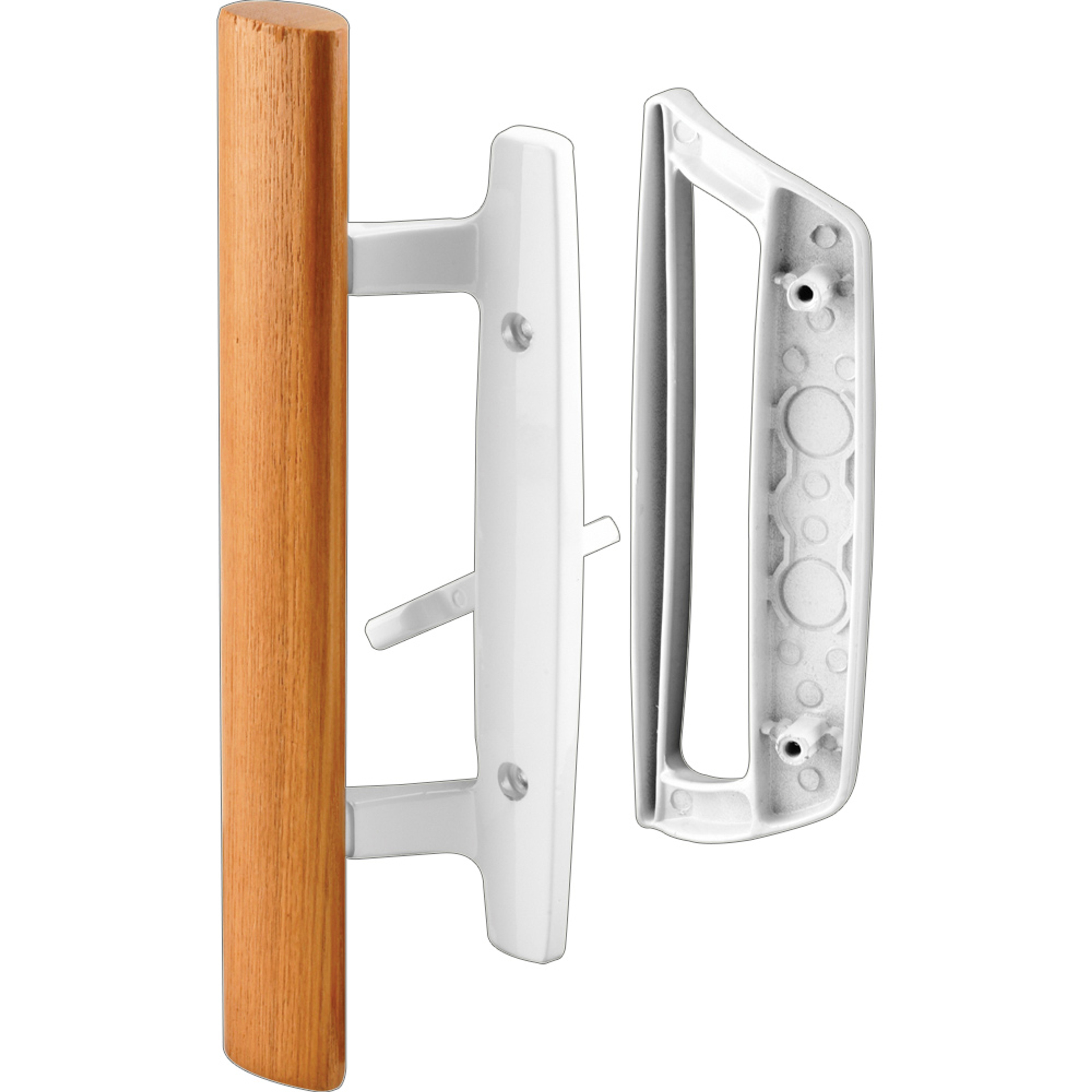 Sliding Glass Door Handle Set – Replace Old or Damaged Door Handles Quickly and Easily – White Diecast, Mortise/Hook Style, Fits 3-15/16 In. Hole Spacing (1 Set)
