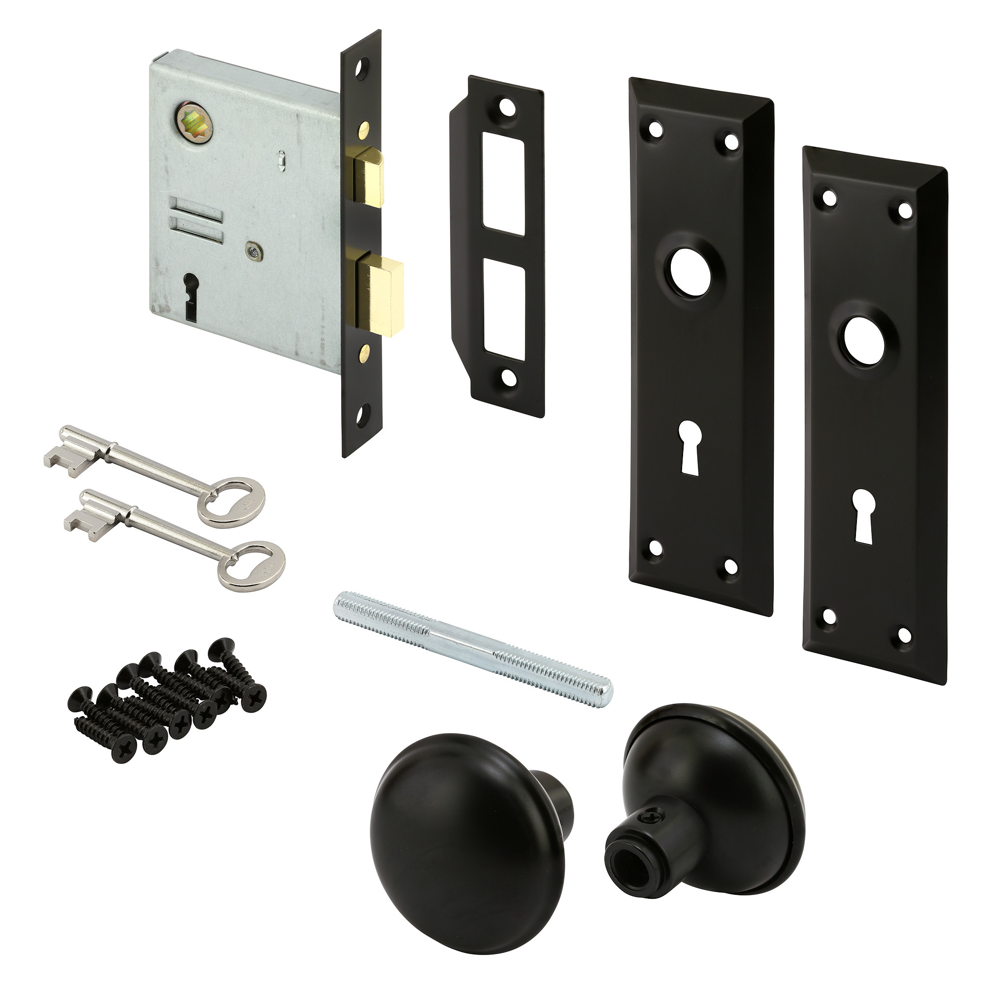innocent primuse*° Mortise Keyed Lock Set with Classic Matte Black Knob – Perfect for