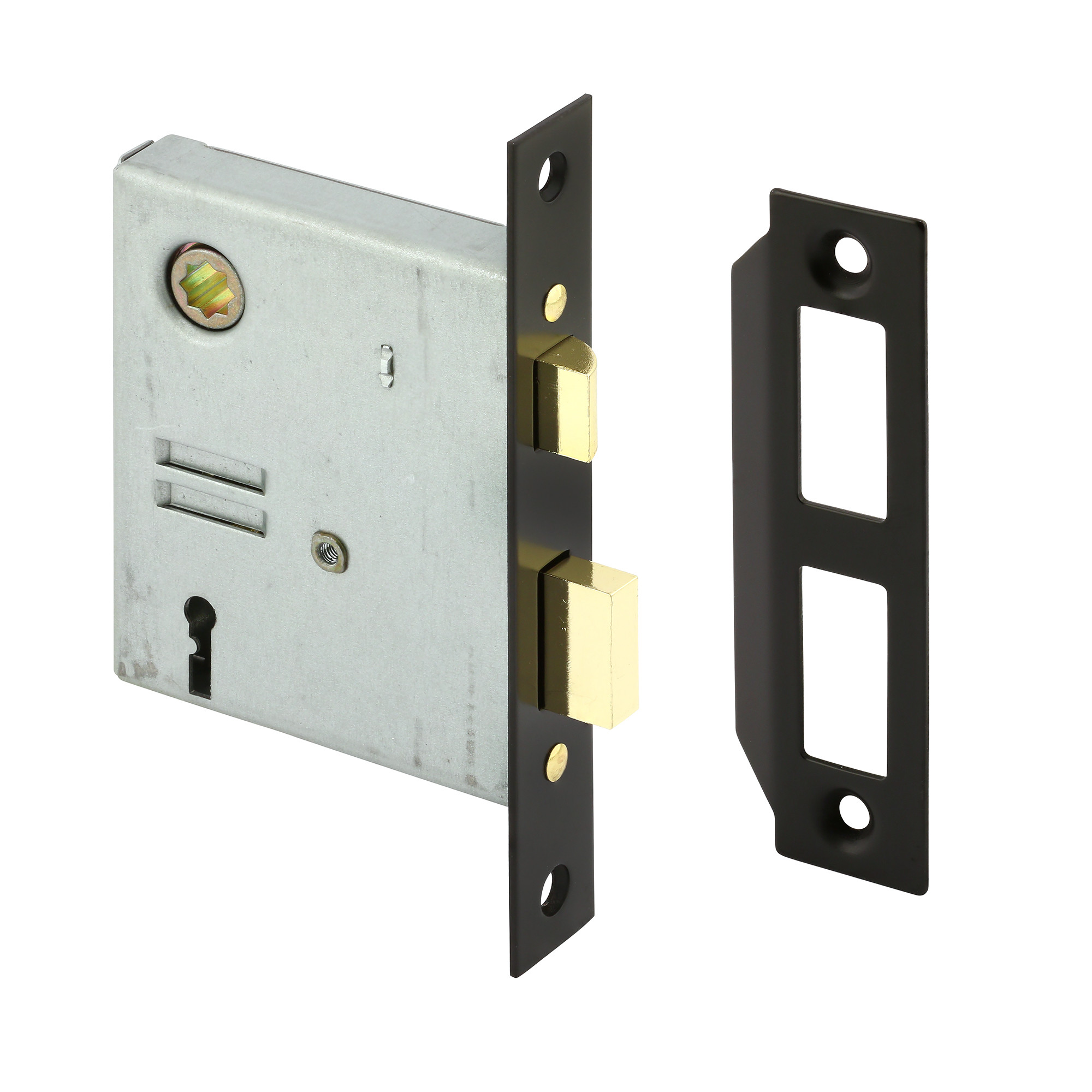 Mortise Keyed Lock Set with Classic Matte Black Knob – Perfect for