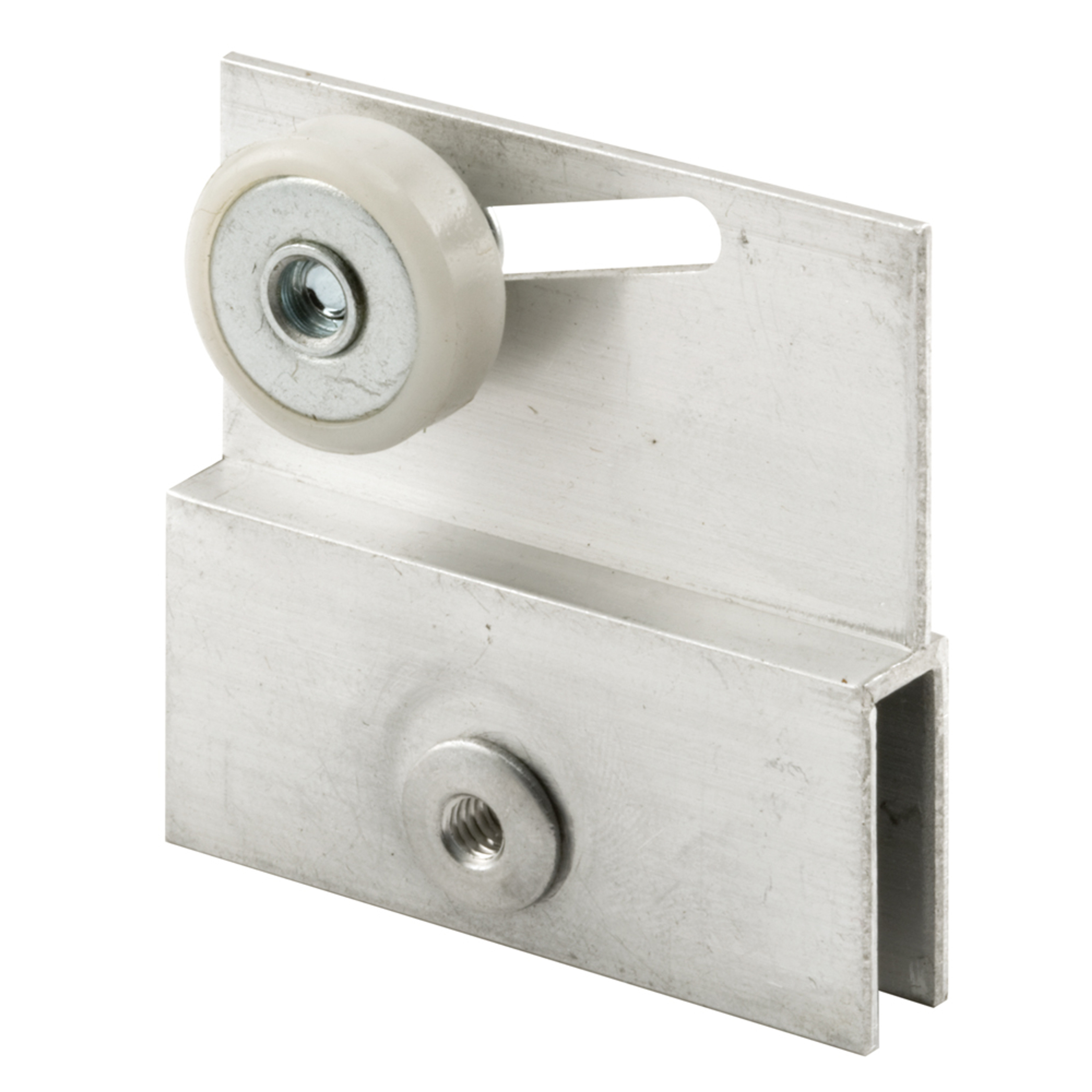 Frameless Sliding Shower Door Top Bracket, 3/4 in., Flat Plastic Wheel, Steel Ball Bearings (2 Pack)