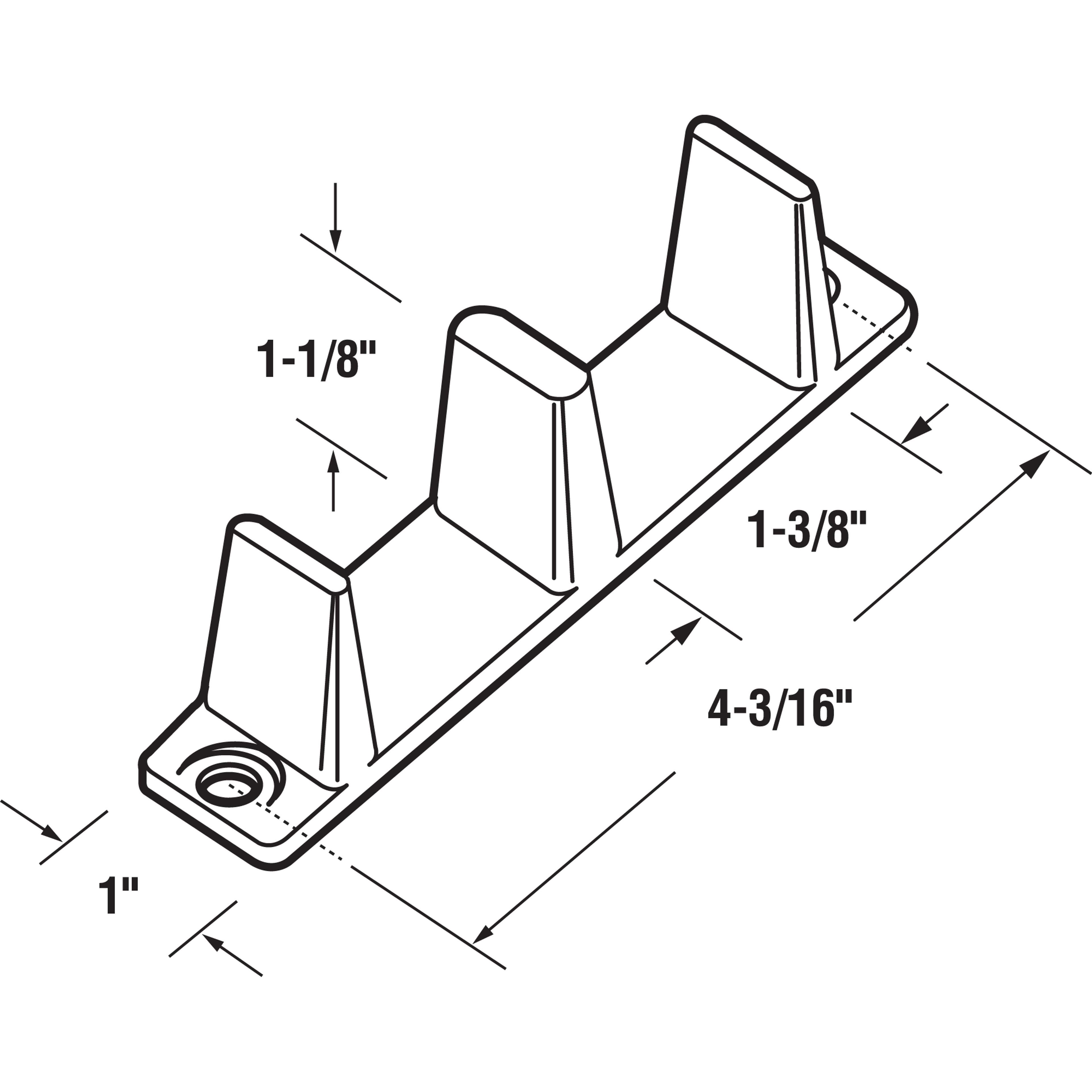 Plastic Sliding Closet Door Guide for 1-3/8 Inch Thick Doors