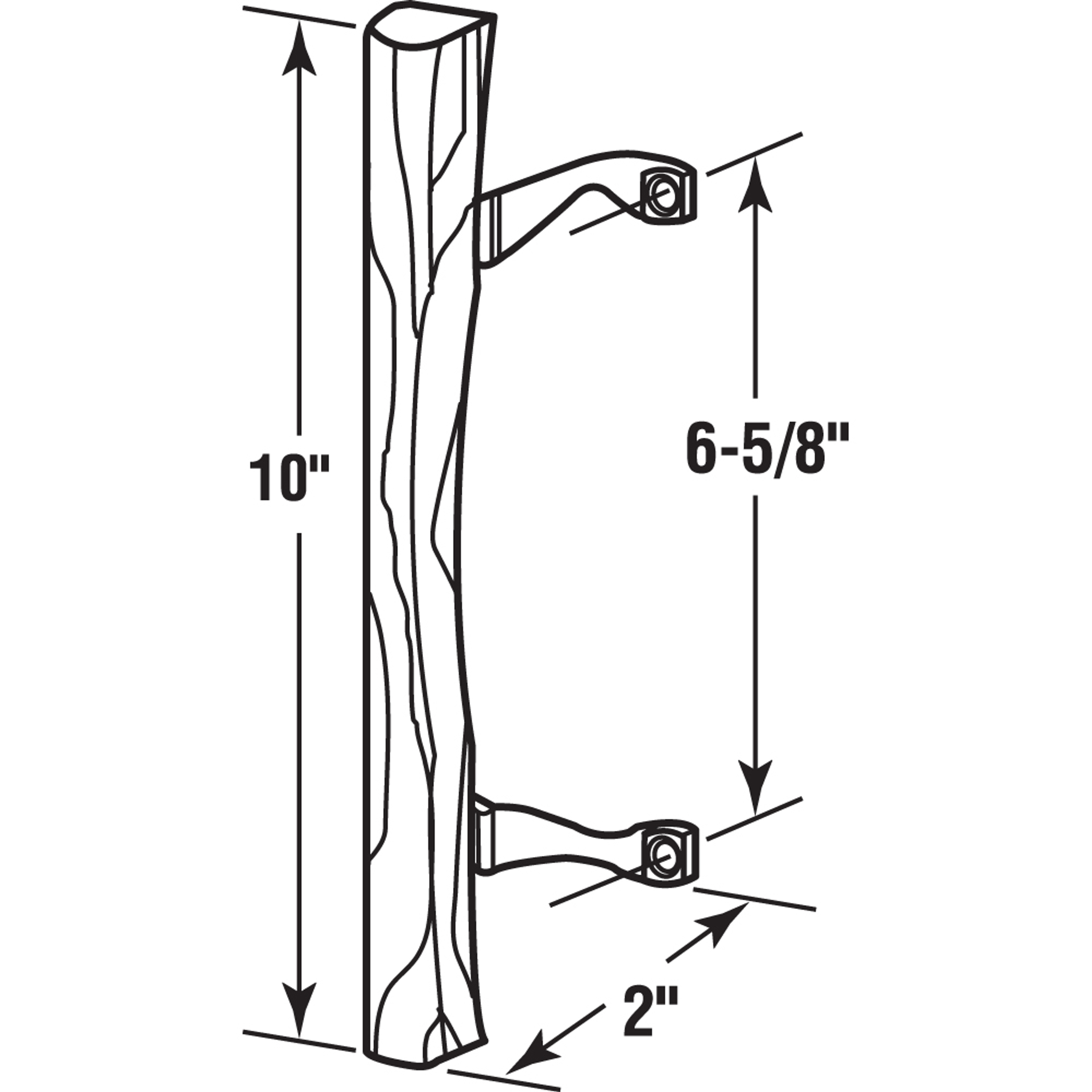 Sliding Patio Door Wood Pull, Chrome Plated Brackets (Single Pack)
