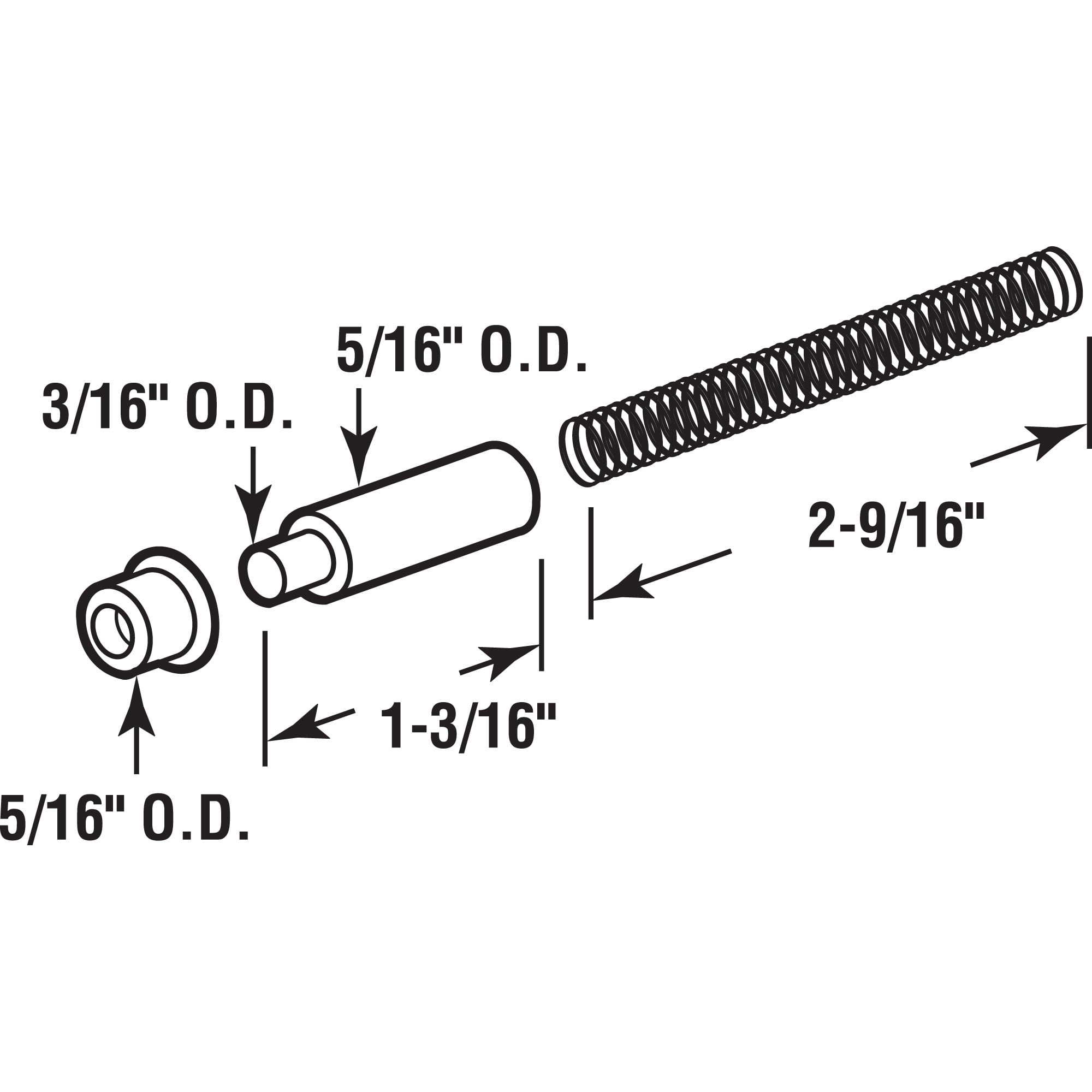 Storm Door Hinge Pin Kit, White Nylon Pins & Bushings, Pack of 6 sets