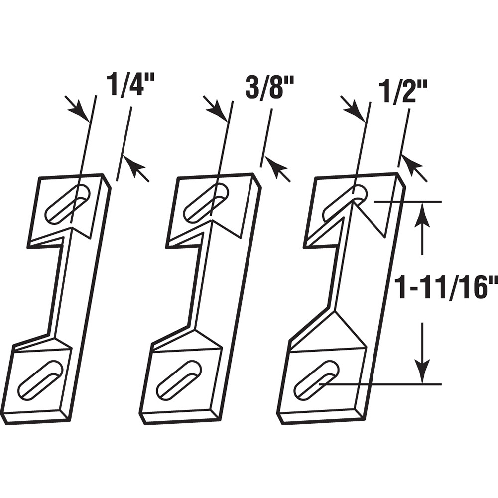 Strike Plate Assortment, 3 
Sizes, Diecast, Adjustable, pack of 3