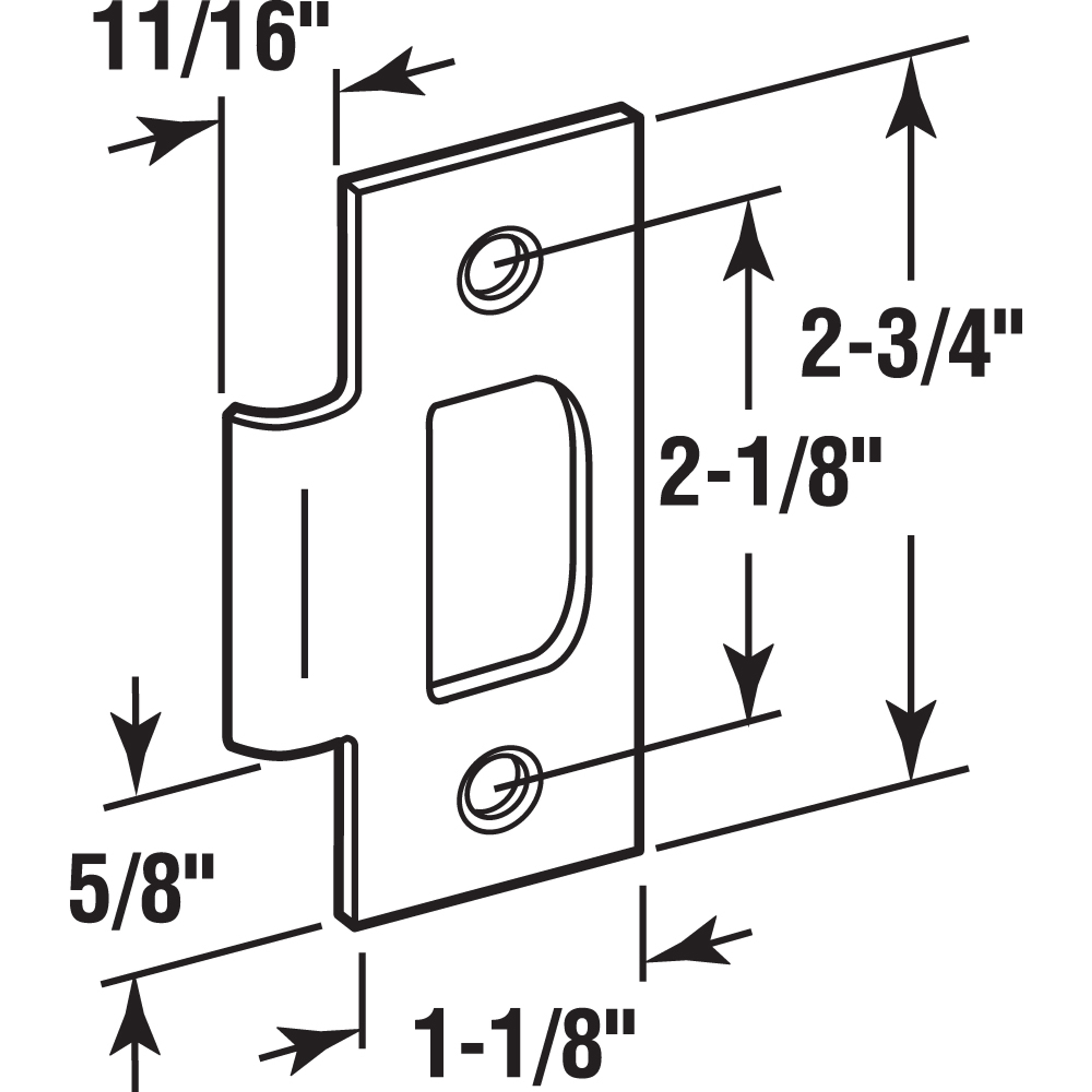 Door Jamb T-Strike, Stainless Steel