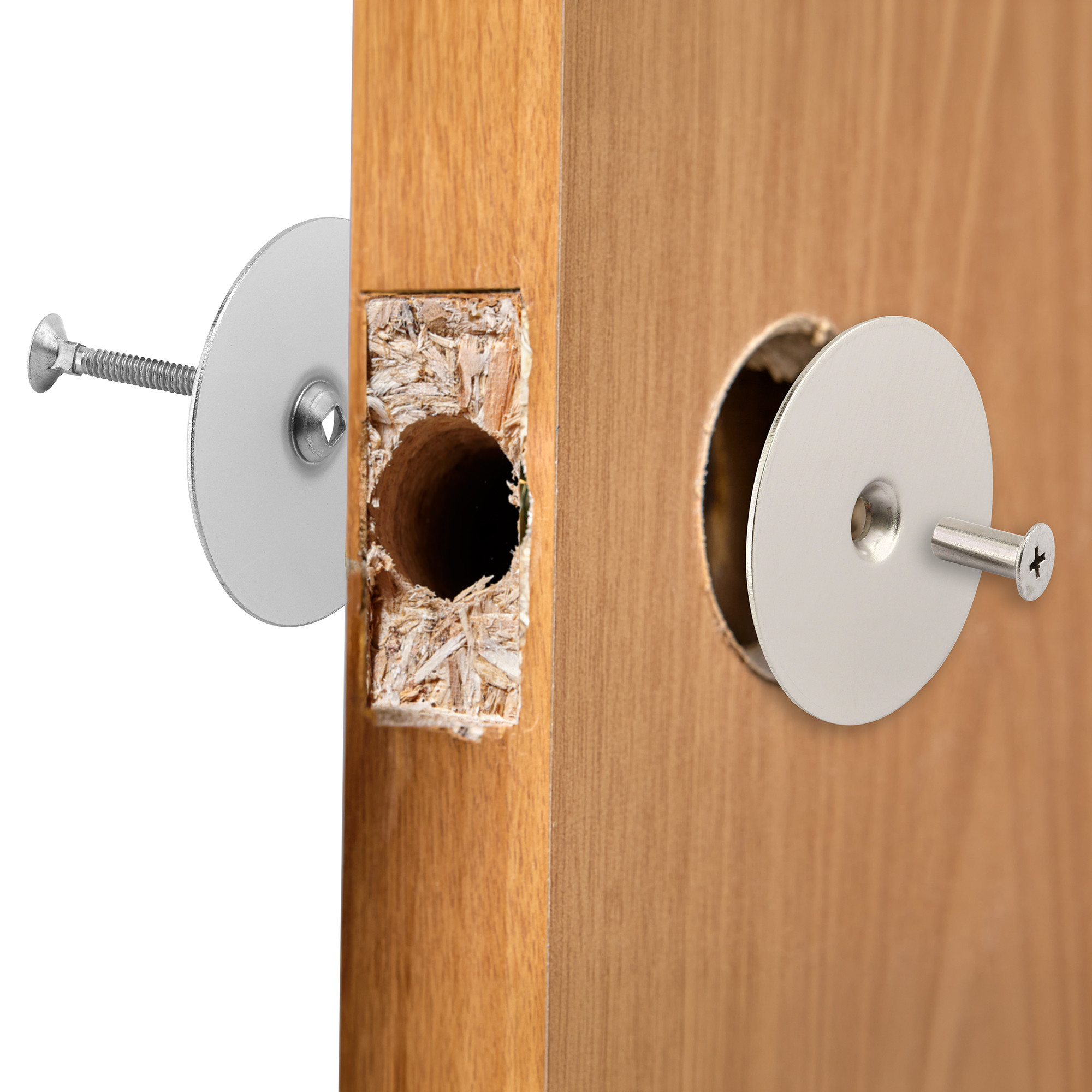 Hole Cover Plate, 2-5/8 in., Steel, Satin Nickel (Single Pack