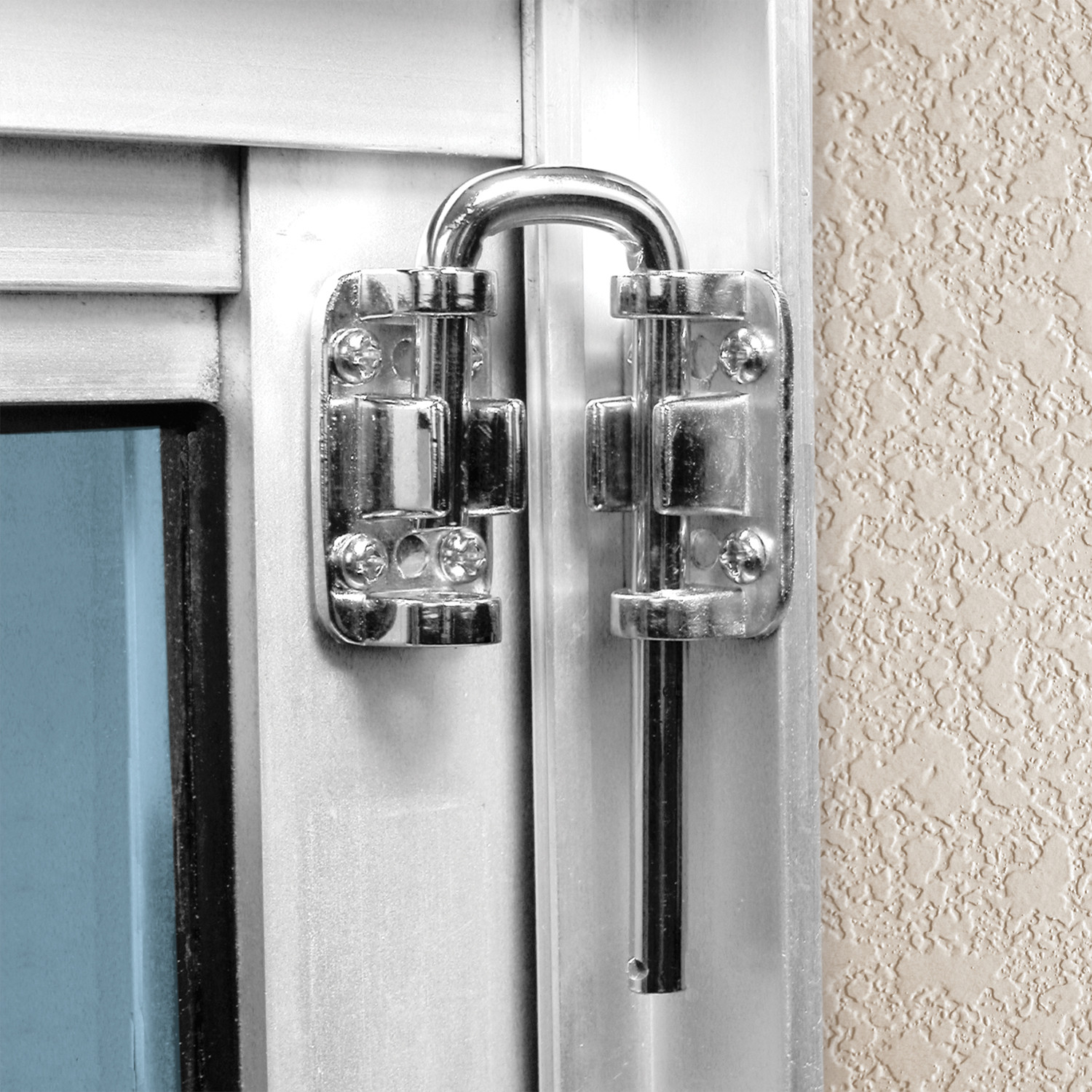 Patio Sliding Door Loop Lock, 1-1/8 In. Hardened Steel Bar with