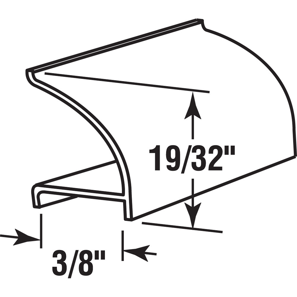 Glass Retainer, Snap-In, Rigid Vinyl, Black, 72 In. (Single Pack