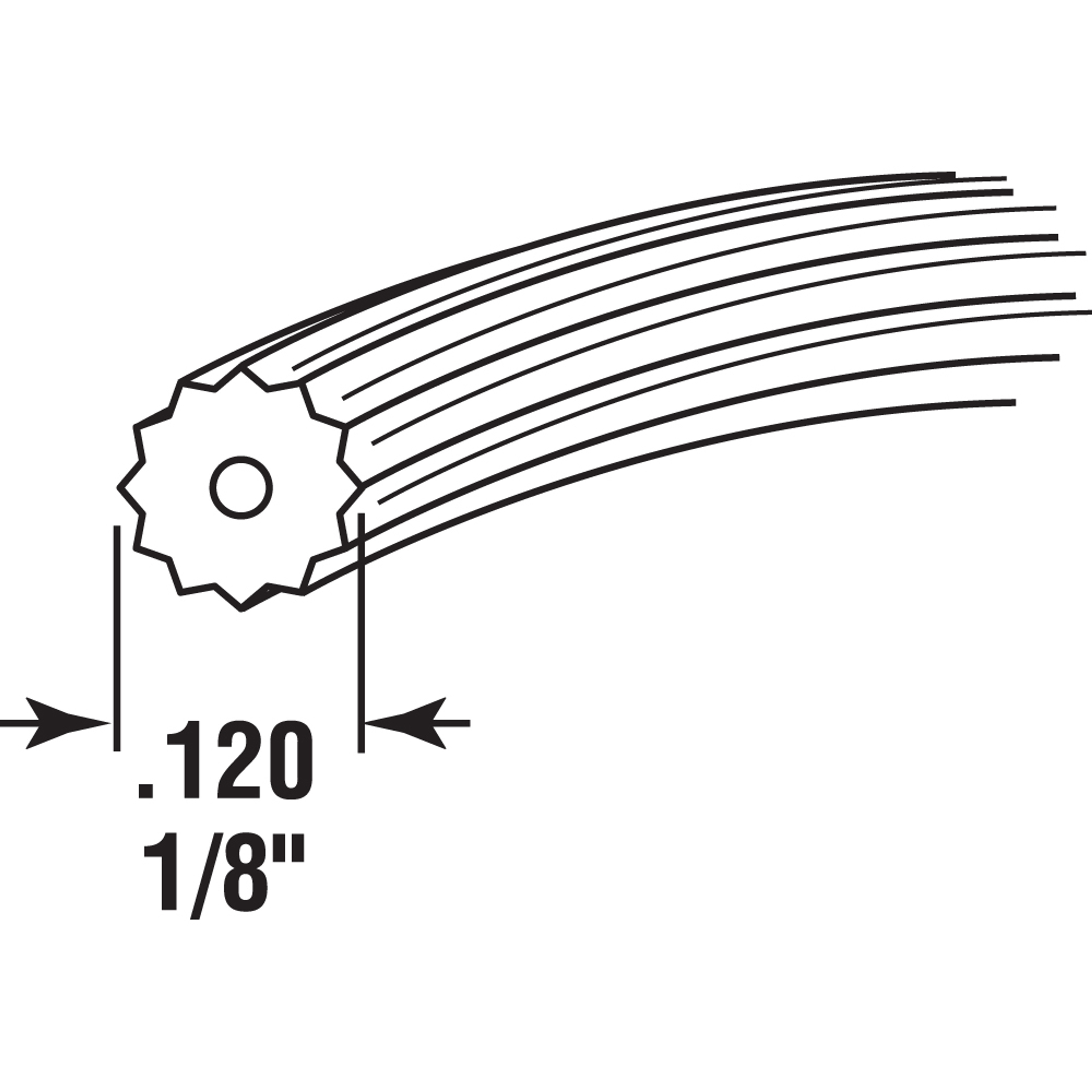 P 7649 |  Screen Retainer Vinyl Spline, .12" Round, Gray, 25' per roll.