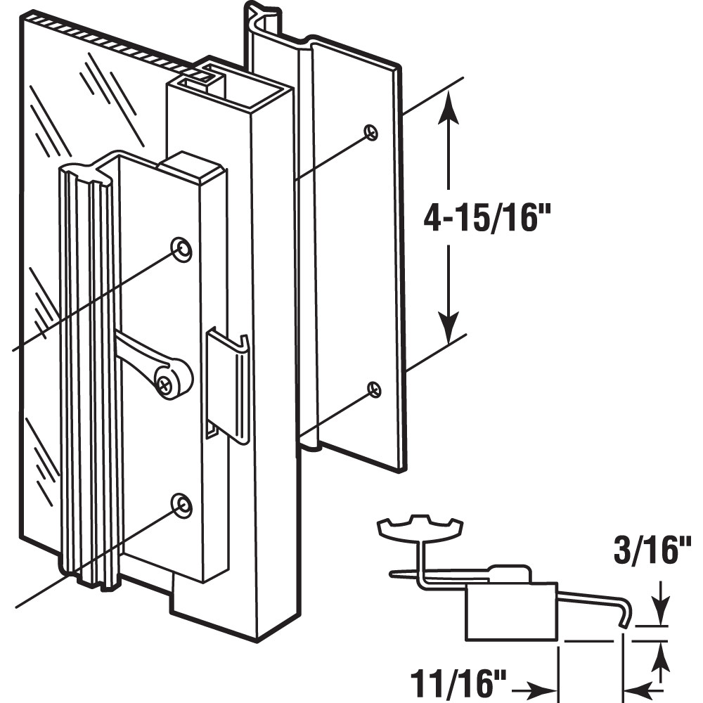 MP1078 |  Sliding Door Handle Set, Black Aluminum (1 Set)