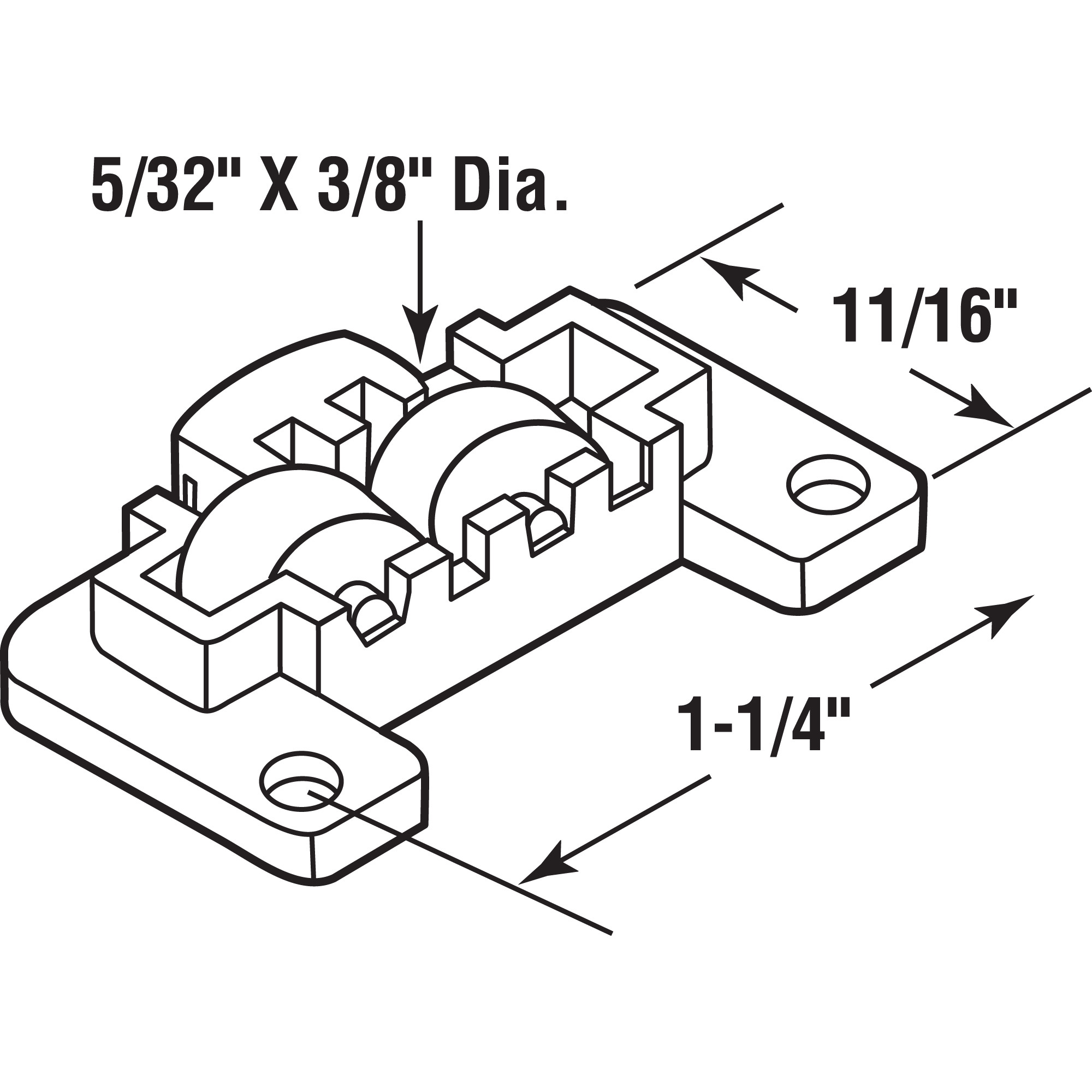 G 3132 |  Sliding Window Tandem Roller Assembly, 3/8 in. Brass Rollers (2 Pack)