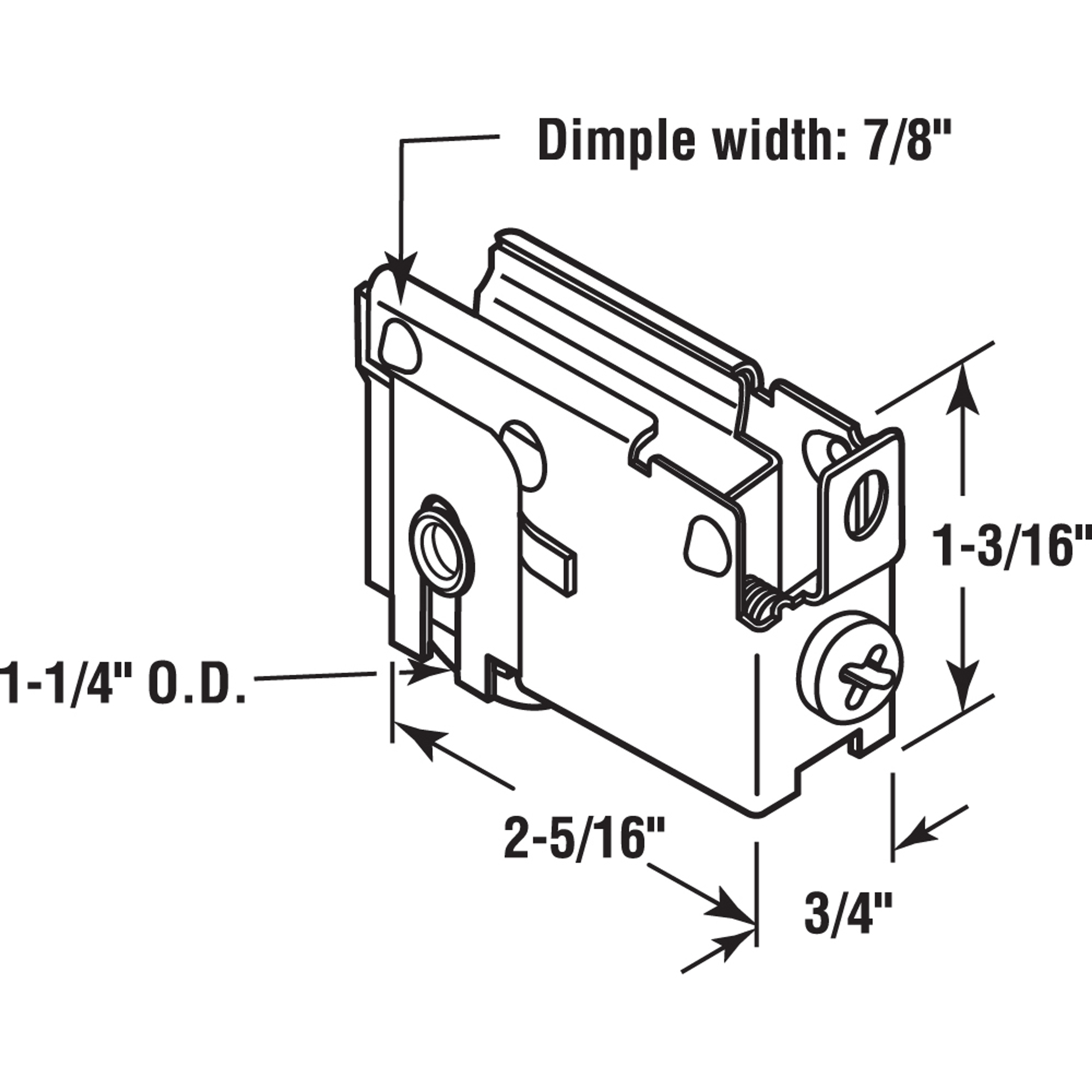D 1811 |  Single 1-1/4 in. Steel Ball Bearing Roller, F-Tab Style, Adjustable (Single Pack)