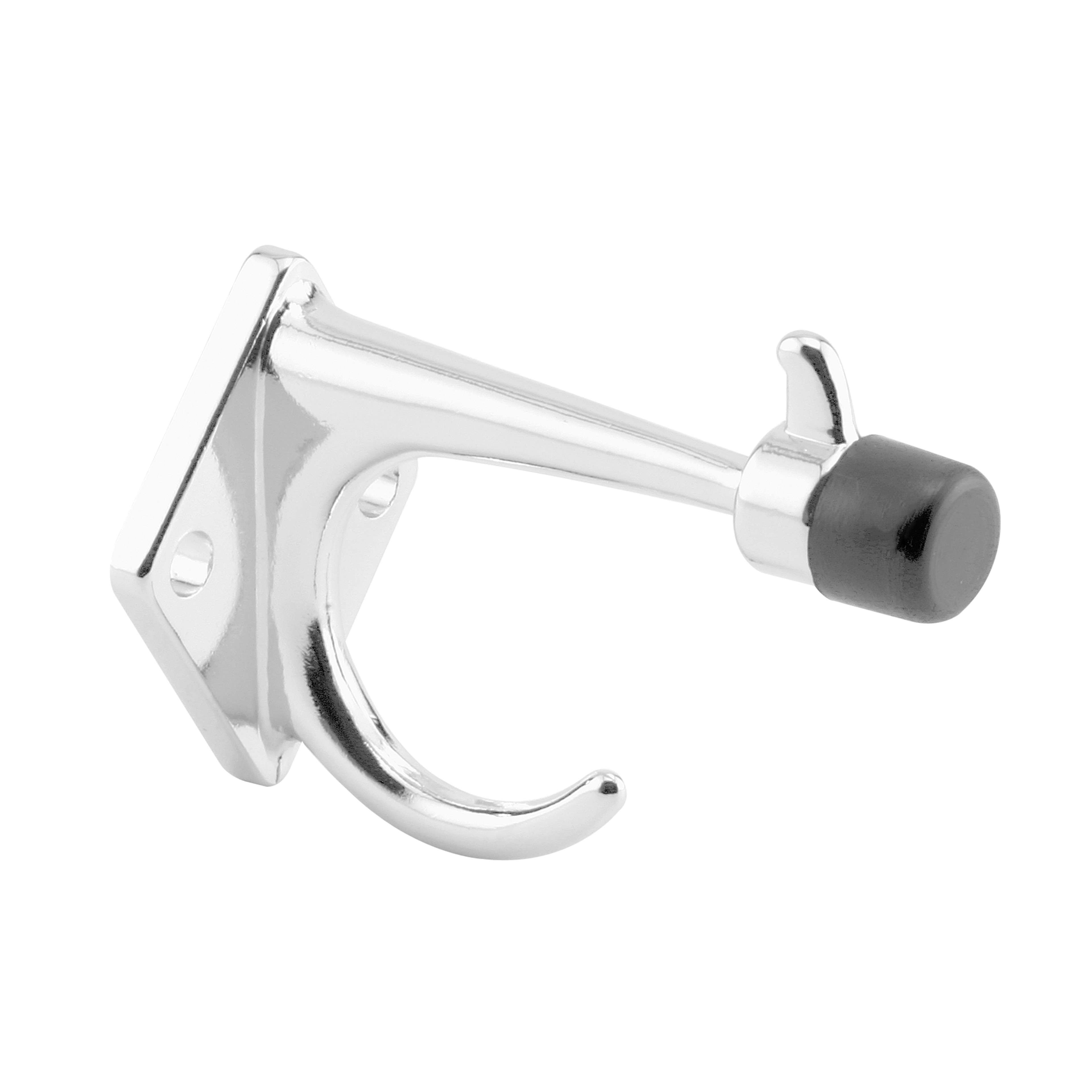 656-7214-T |  Hook and Bumper, 3 in. Projection, Cast Zamak Construction, Chrome Finish (Single Pack)
