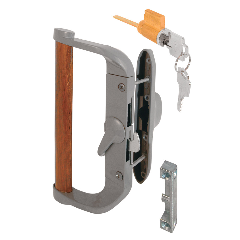 C 1017 |  Patio Door Surface with Hook Latch, Diecast Body, Wood Handle, Keeper (Single Pack)