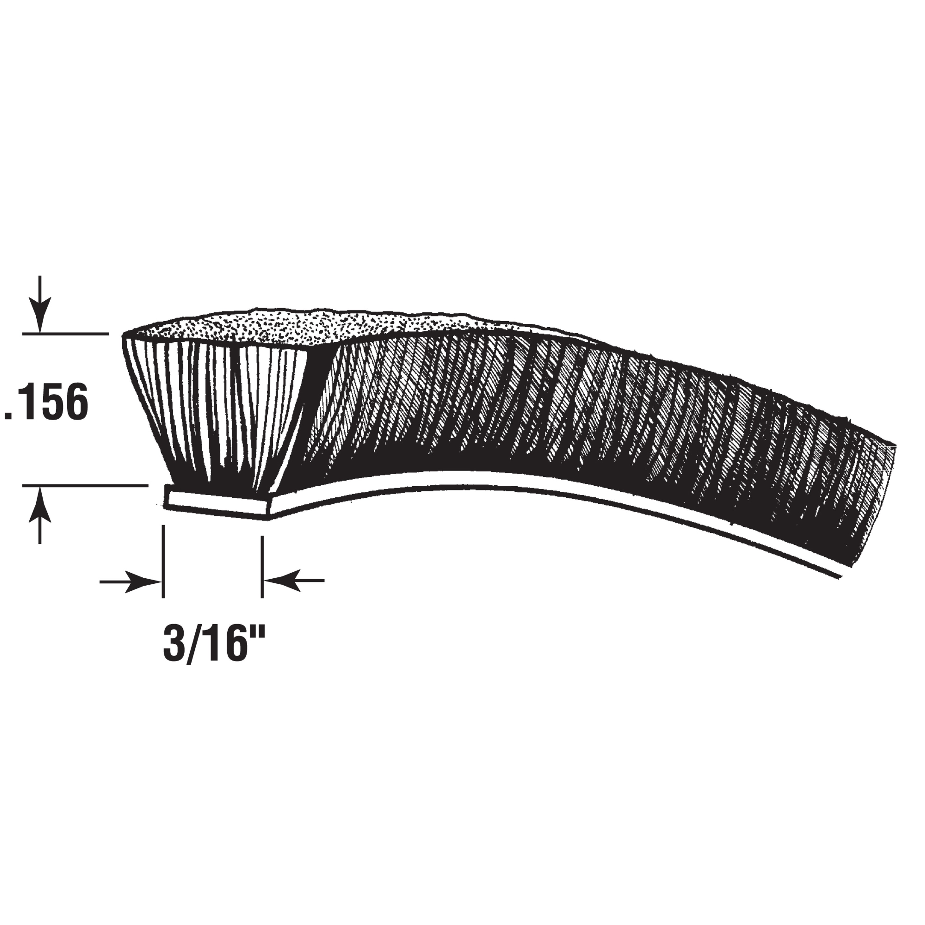 T 8658 |  Window "Pile" Weatherstrip, Slide-in style for 3/16" channel. Gray. 18' per package.