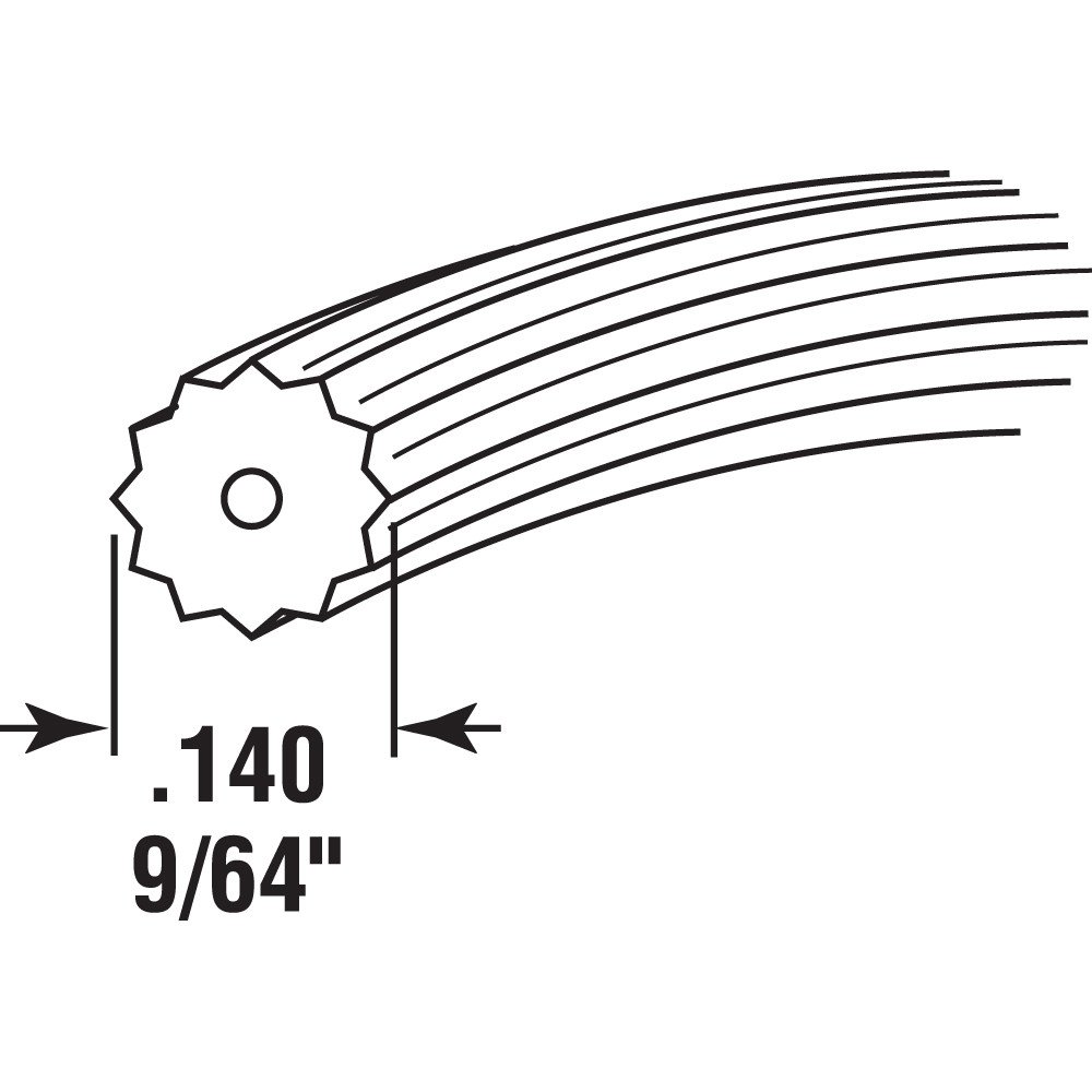P 7519 |  Screen Retainer Vinyl Spline, .14" Round, Black, 25' per roll.