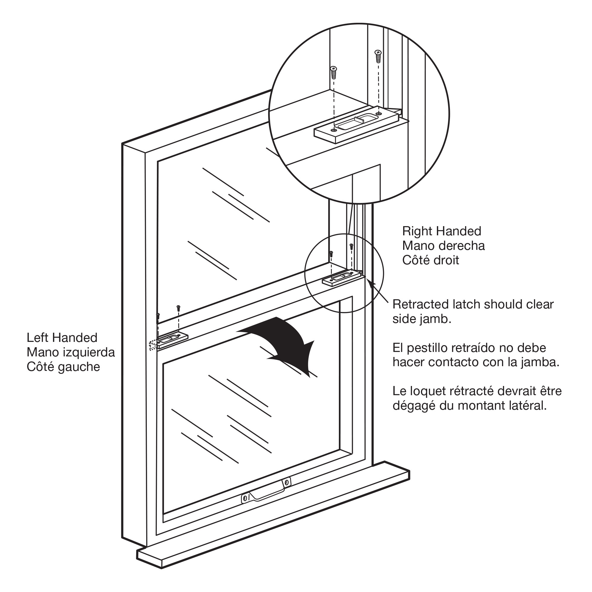 F 2598 | White Vinyl Vertical Hung Sliding Window Lock (1 Pair