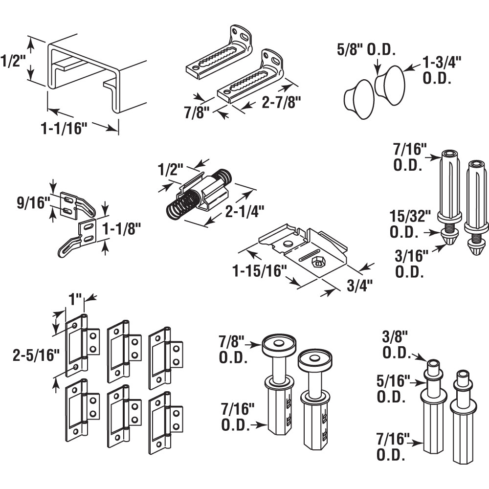 161797-1 |  Bi-Fold Closet Track Kit, 72 in. Length, Steel Track, White (1 kit)