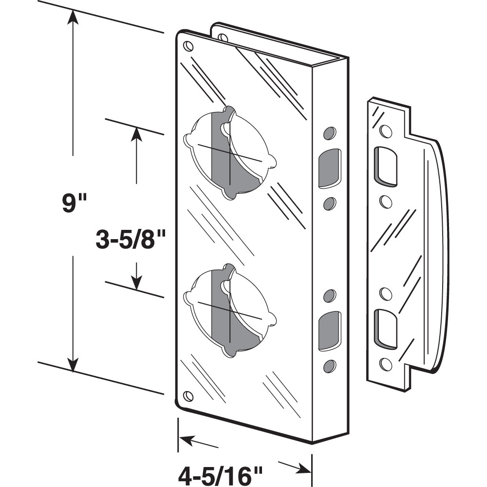 MP9411 |  Lock and Door Reinforcer, 1-3/4 in. x 2-3/4 in., Solid Brass, Polished Finish (Single Pack)