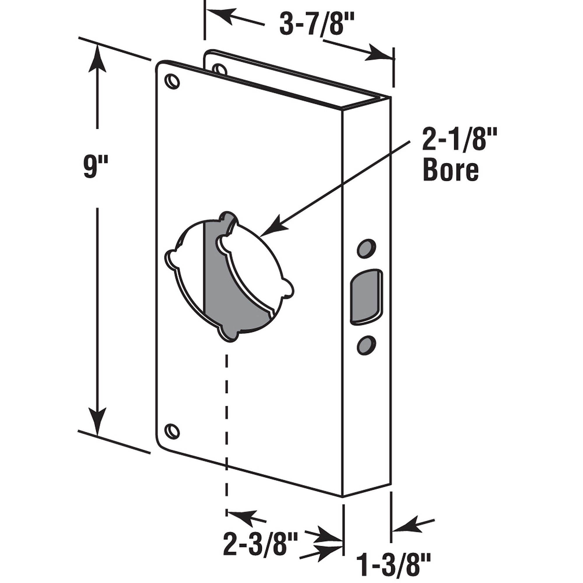 U 9547 |  Solid Brass Lock and Door Reinforcer Line Art