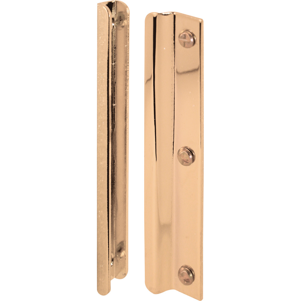 Steel Latch Shield for Swing-In Doors, 6 Inch, Brass (Single Pack