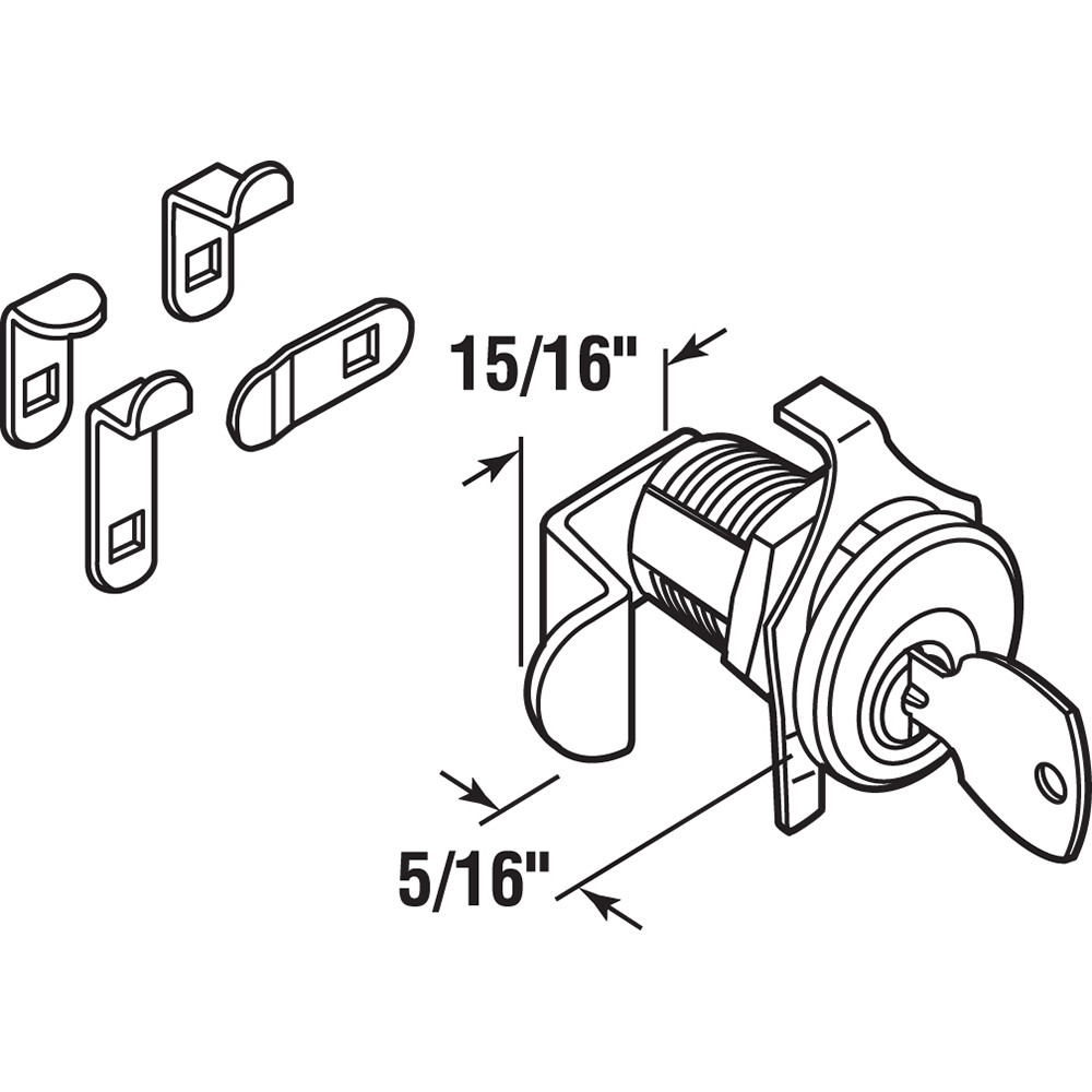 MP4573 |  Mailbox Lock – Replacement, Multipurpose Mailbox Lock for Several Brands – NA-14 Keyway, Opens Counter-Clockwise with 90º Rotation, Nickel Finish (1 Set)
