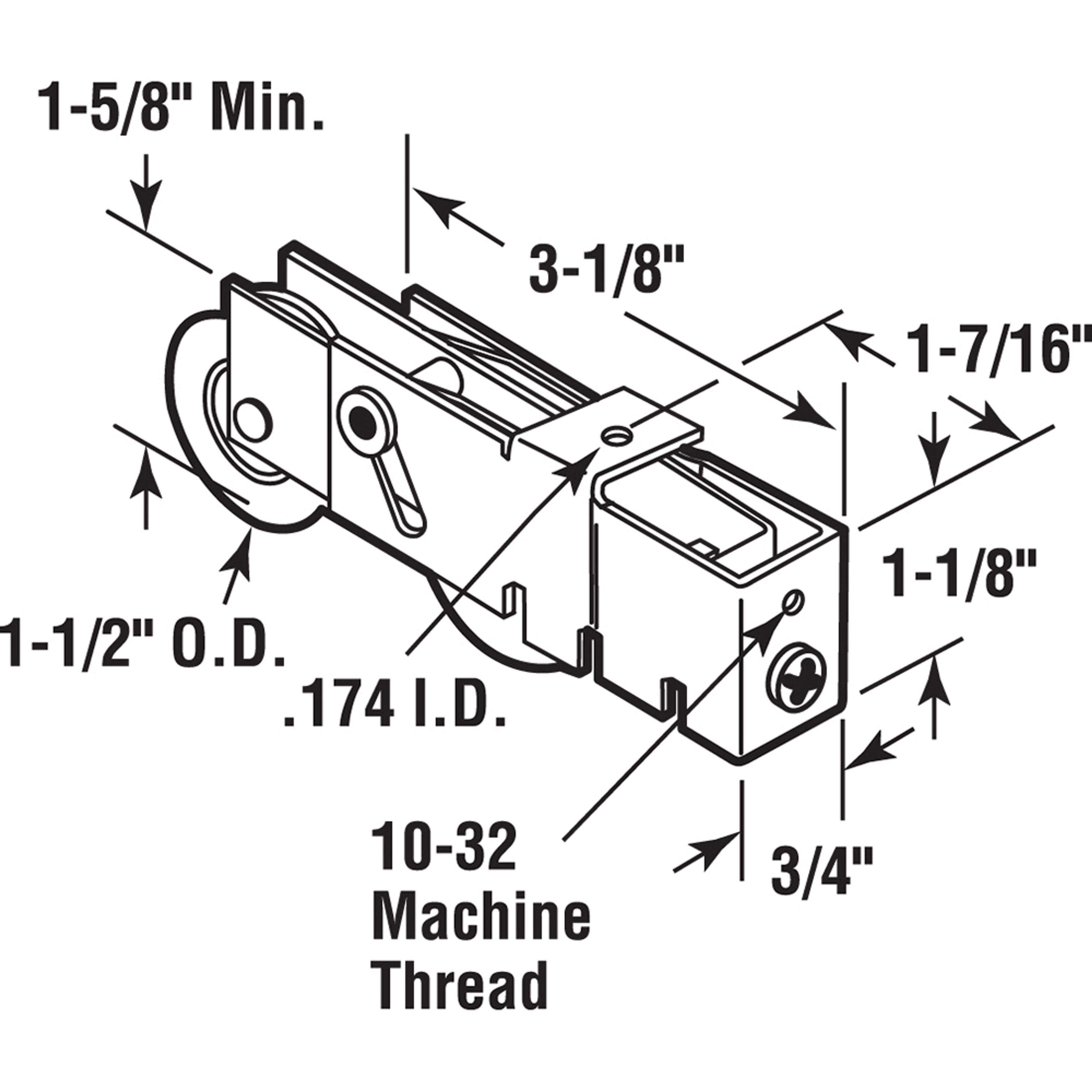 D 1984 |  1-1/2 in. Steel Ball Bearing Sliding Door Tandem Roller Assembly (Single Pack)
