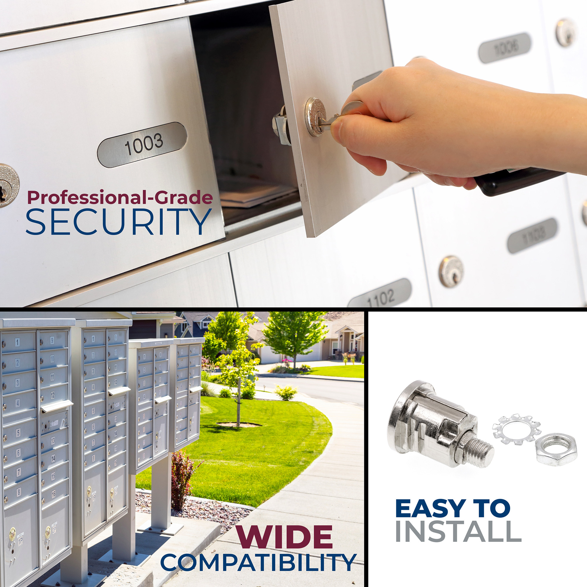 S 4140 Mailbox Lock – Replacement, Multipurpose Mailbox Lock for