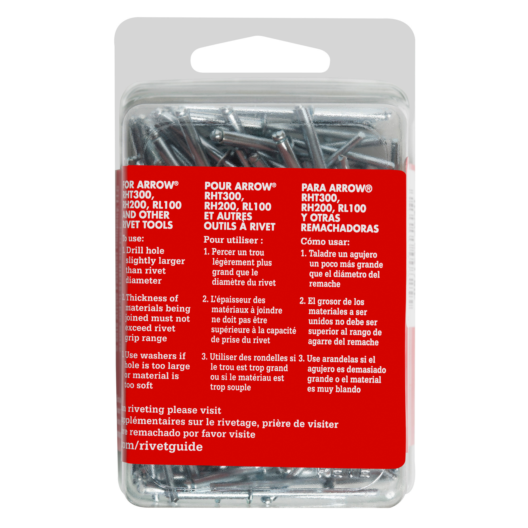 Arrow RLS1/8IP Long Steel 1/8-Inch Pop Rivets, 100-Pack - Arrow