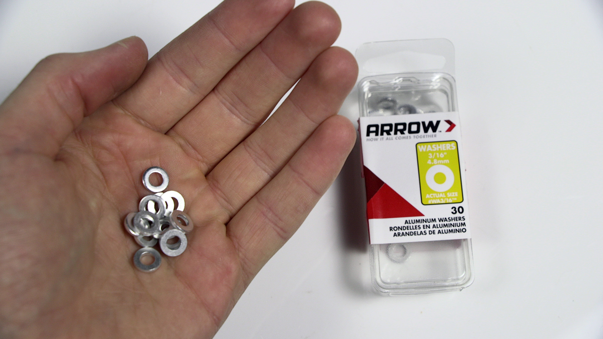 Arrow WA3/16 Aluminum Washers, 3/16-Inch, 30-Count - Arrow Tool Group