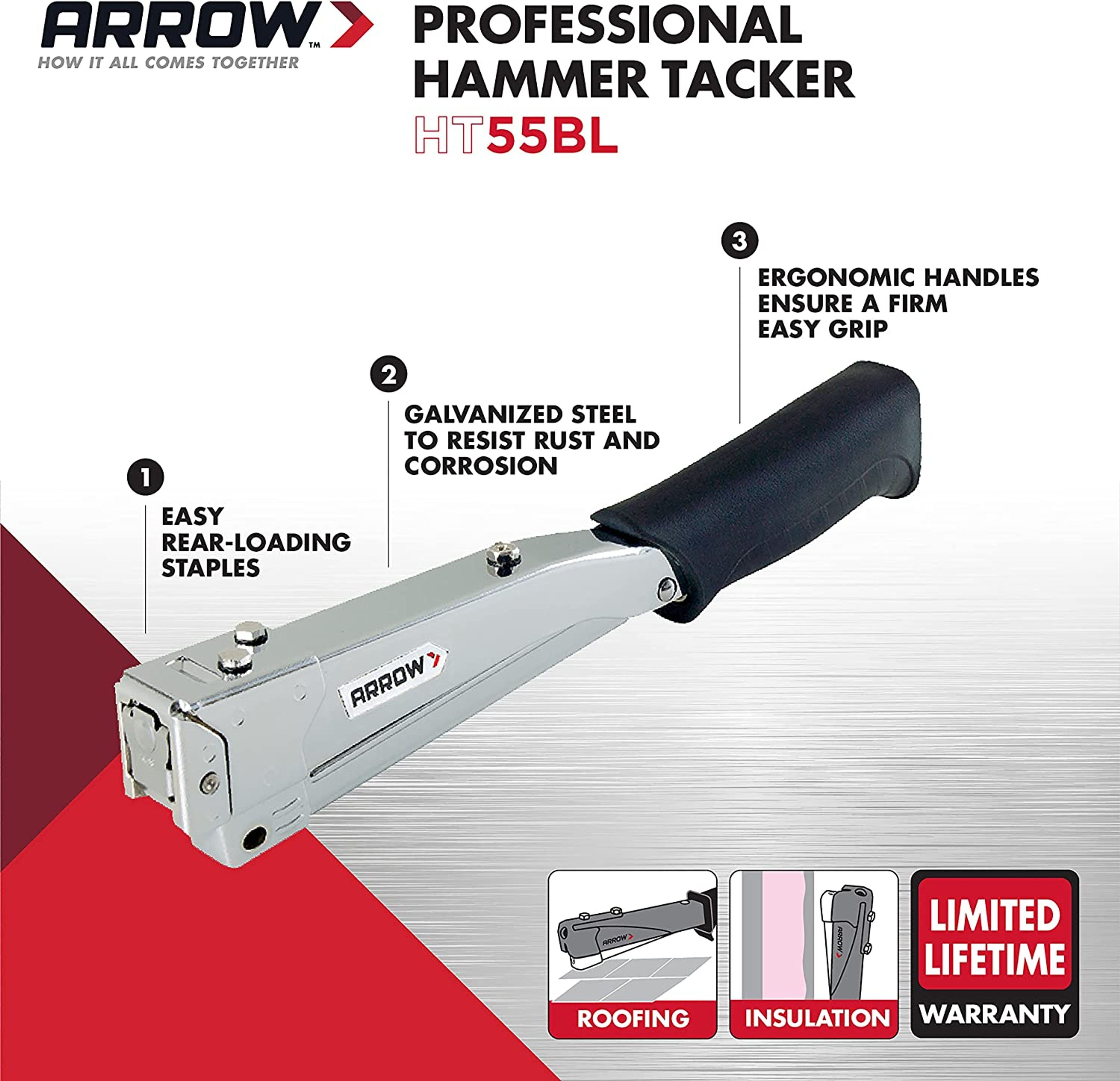 Arrow HT55BL Hammer Tacker Stapler