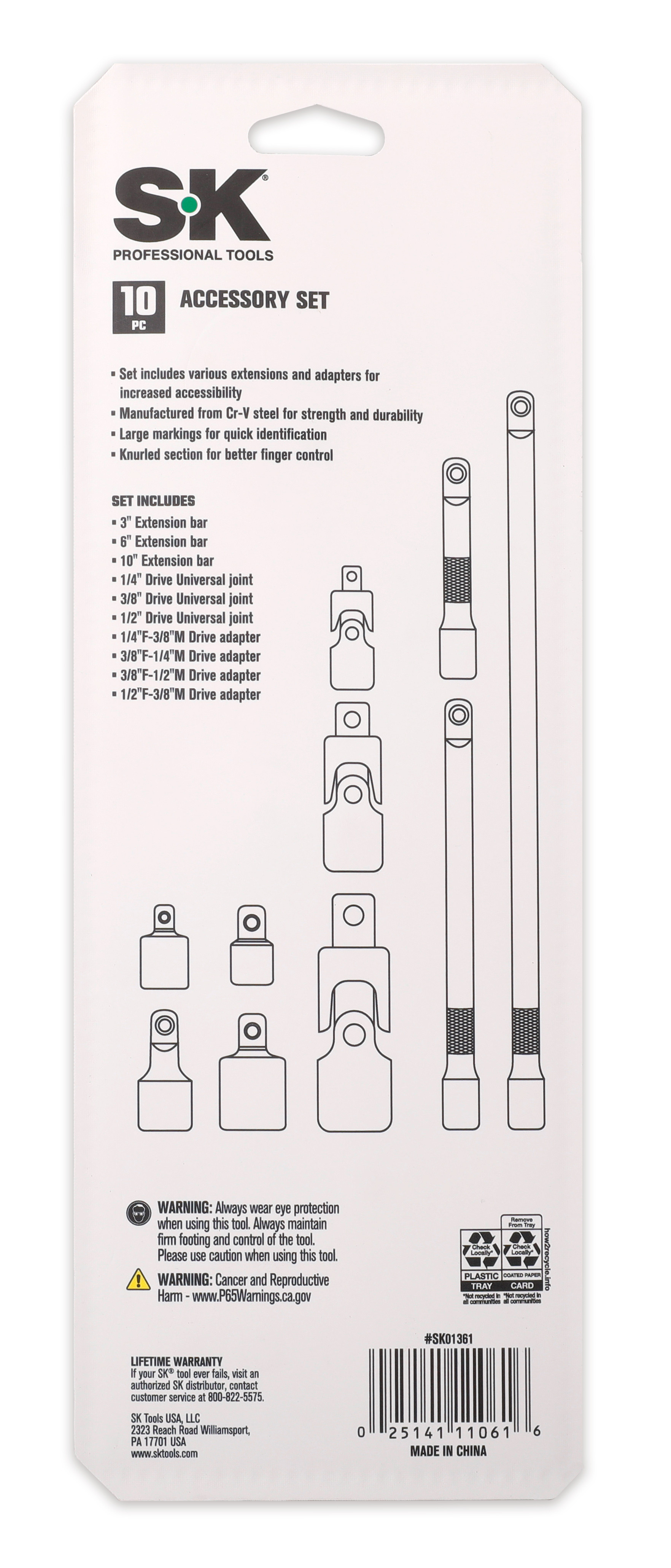 SK SK01361 10 Piece Accessory Set - Arrow Tool Group
