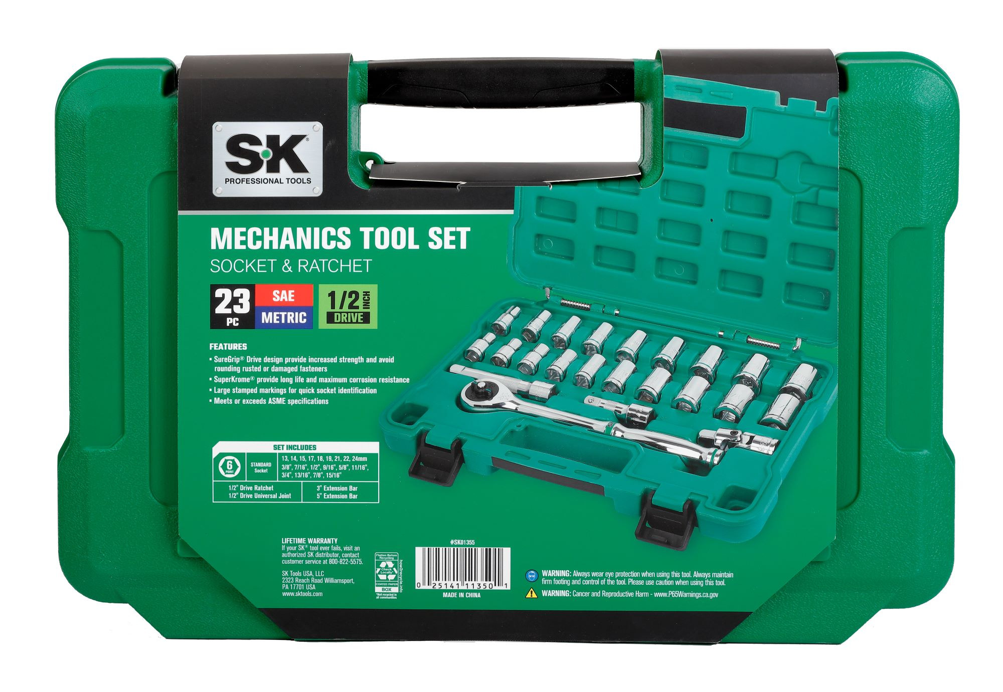 SK SK01355 23 Piece 1/2-in 216P Mechanic Tool Set - Arrow Tool Group