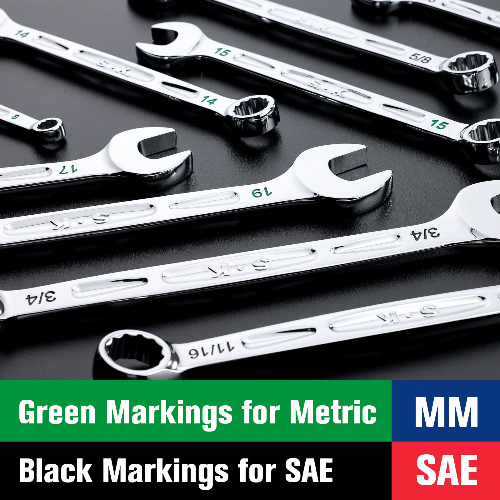 SK SK01365 8 Piece SAE Combination Wrench Set - Arrow Tool Group