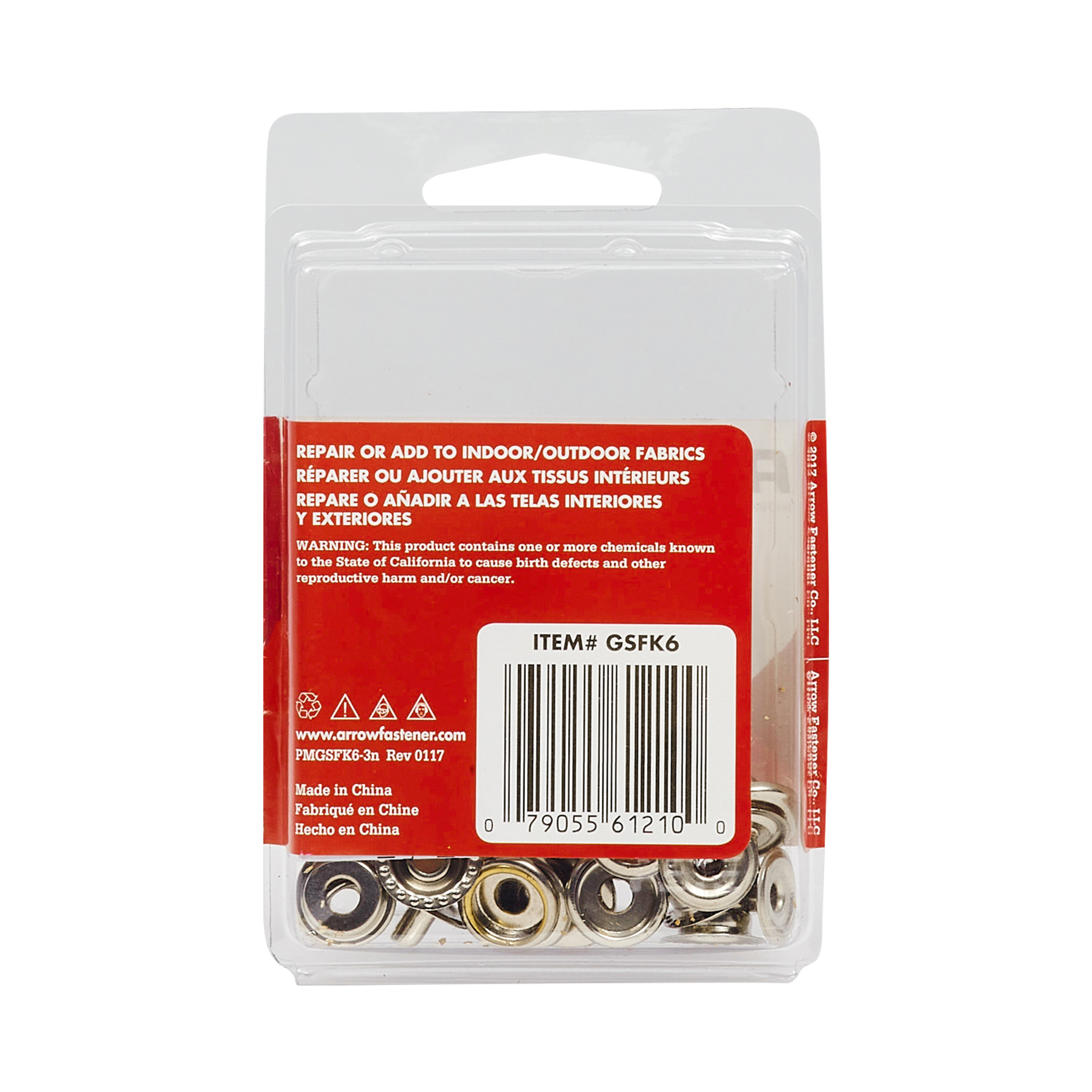 Arrow GSFK6 Indoor/Outdoor Snap Fastener Kit